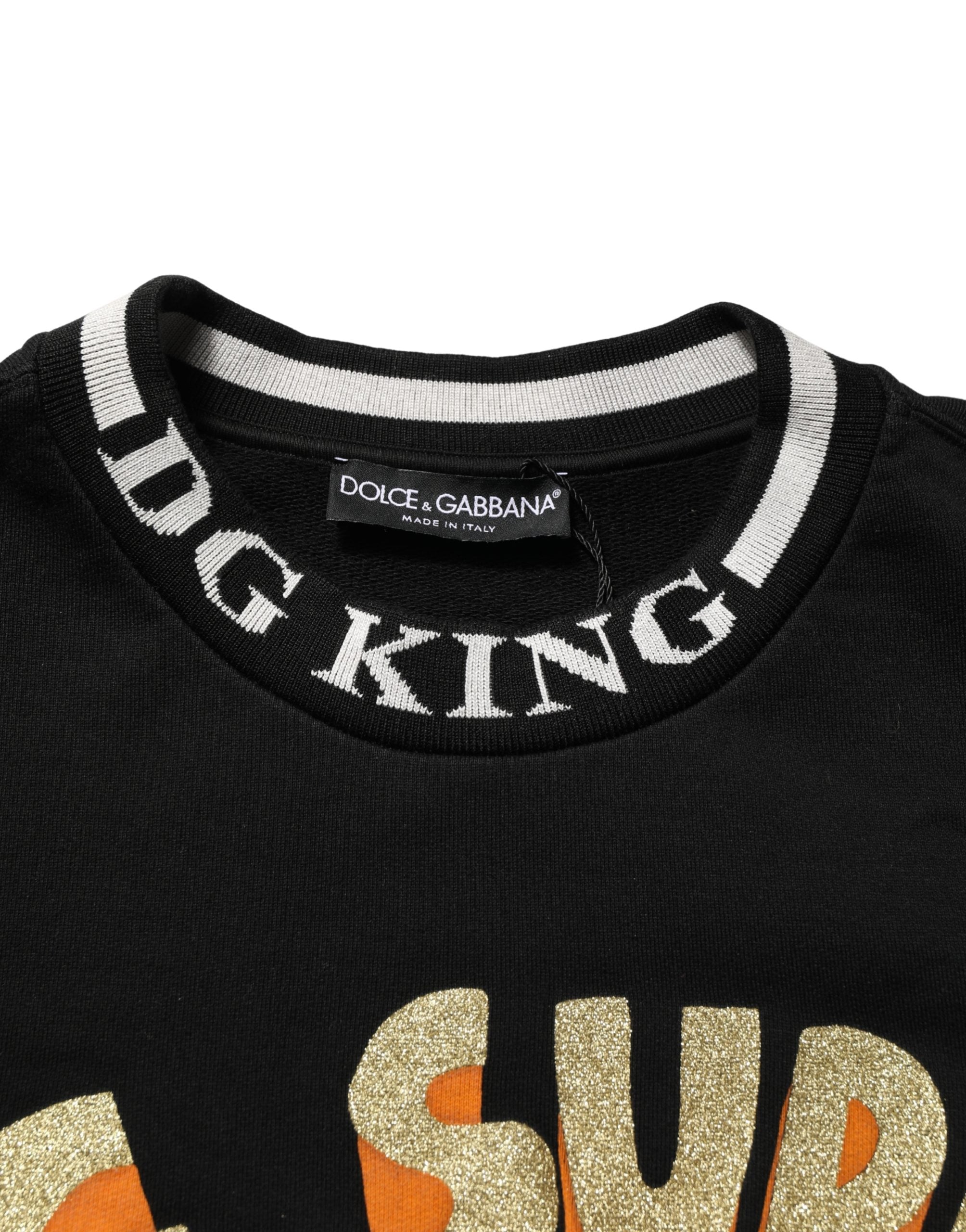 Dolce & Gabbana Black Super King Crew Neck Sweatshirt Men's Sweater