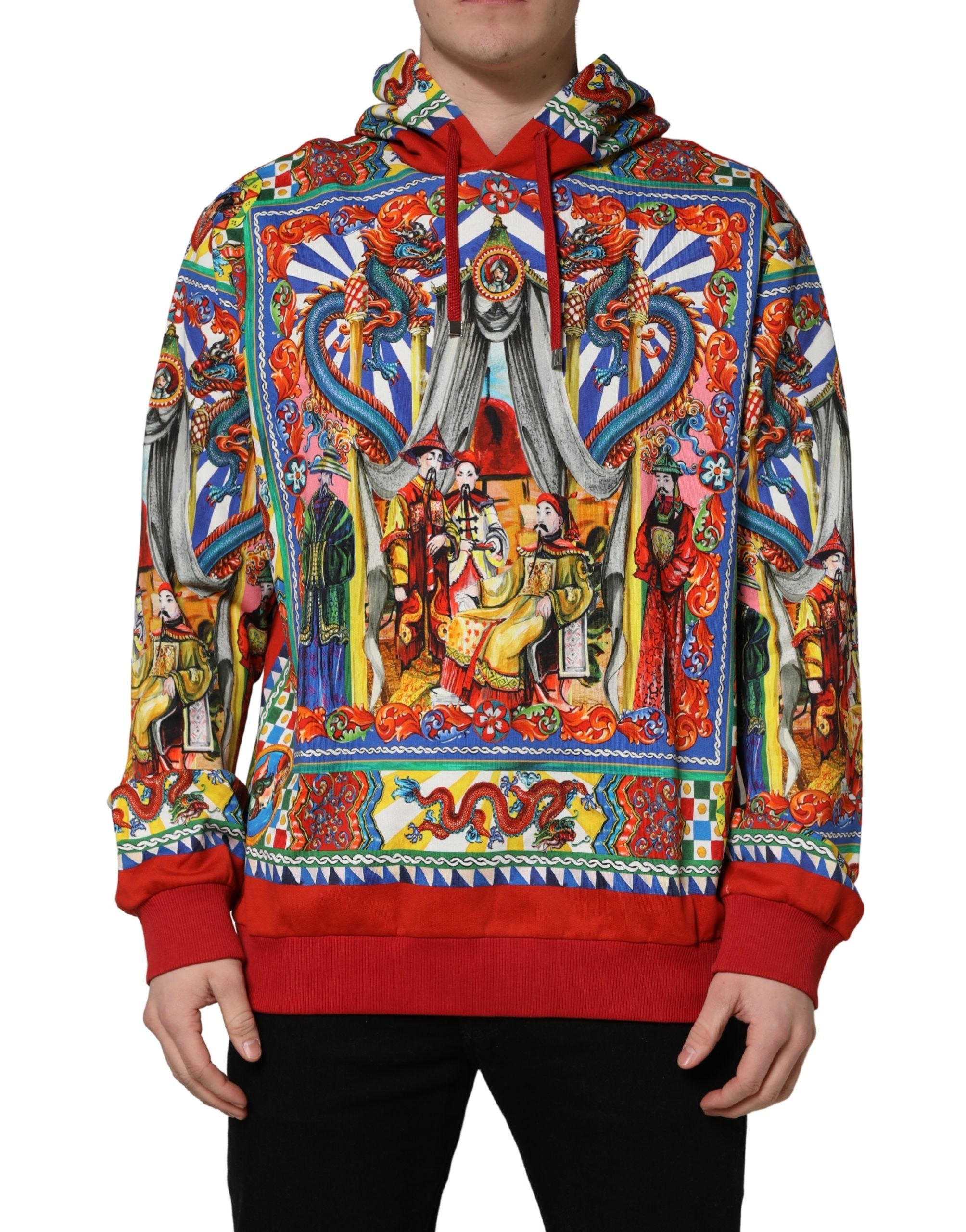 Dolce & Gabbana Multicolor Glamzilla Hooded Men Sweatshirt Men's Sweater