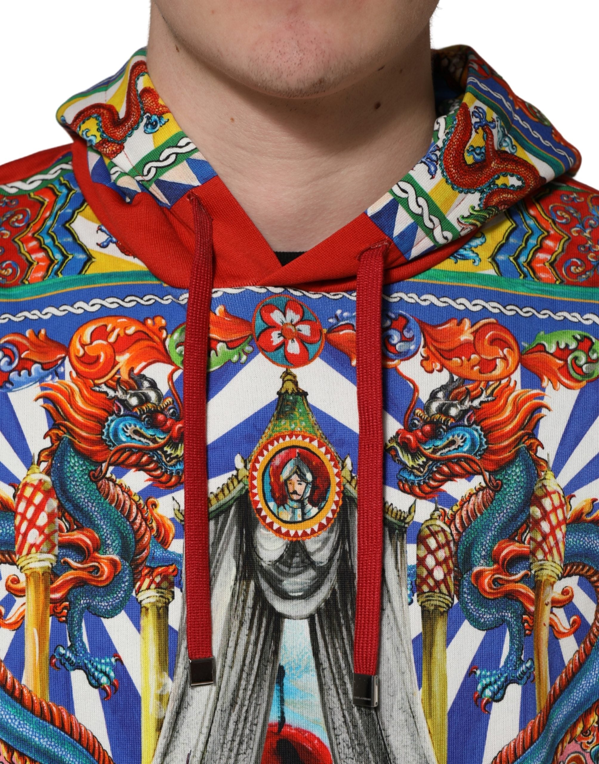 Dolce & Gabbana Multicolor Glamzilla Hooded Men Sweatshirt Men's Sweater