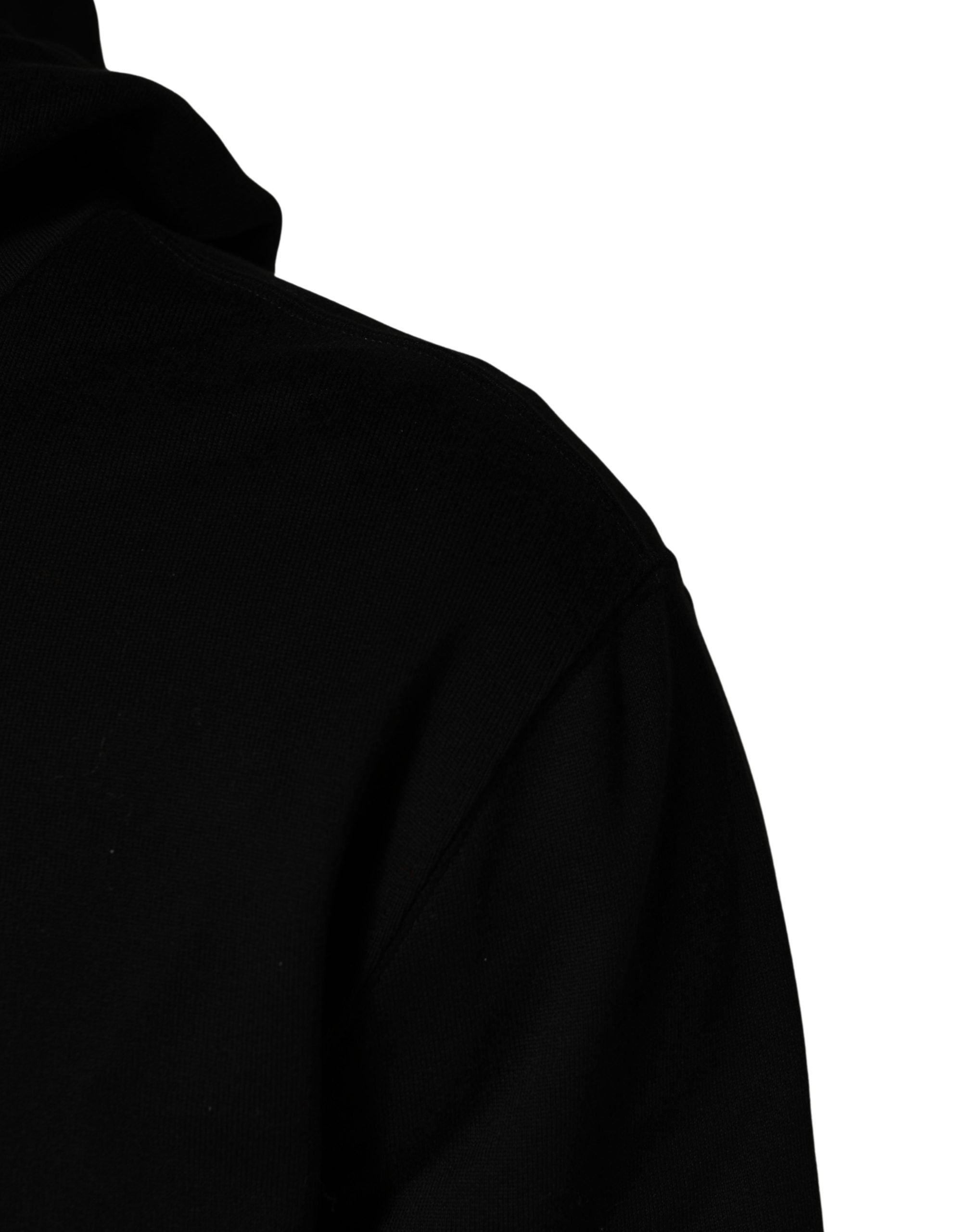 Dolce & Gabbana #dgfamily Black Cotton Hooded Men Sweatshirt Men's Sweater