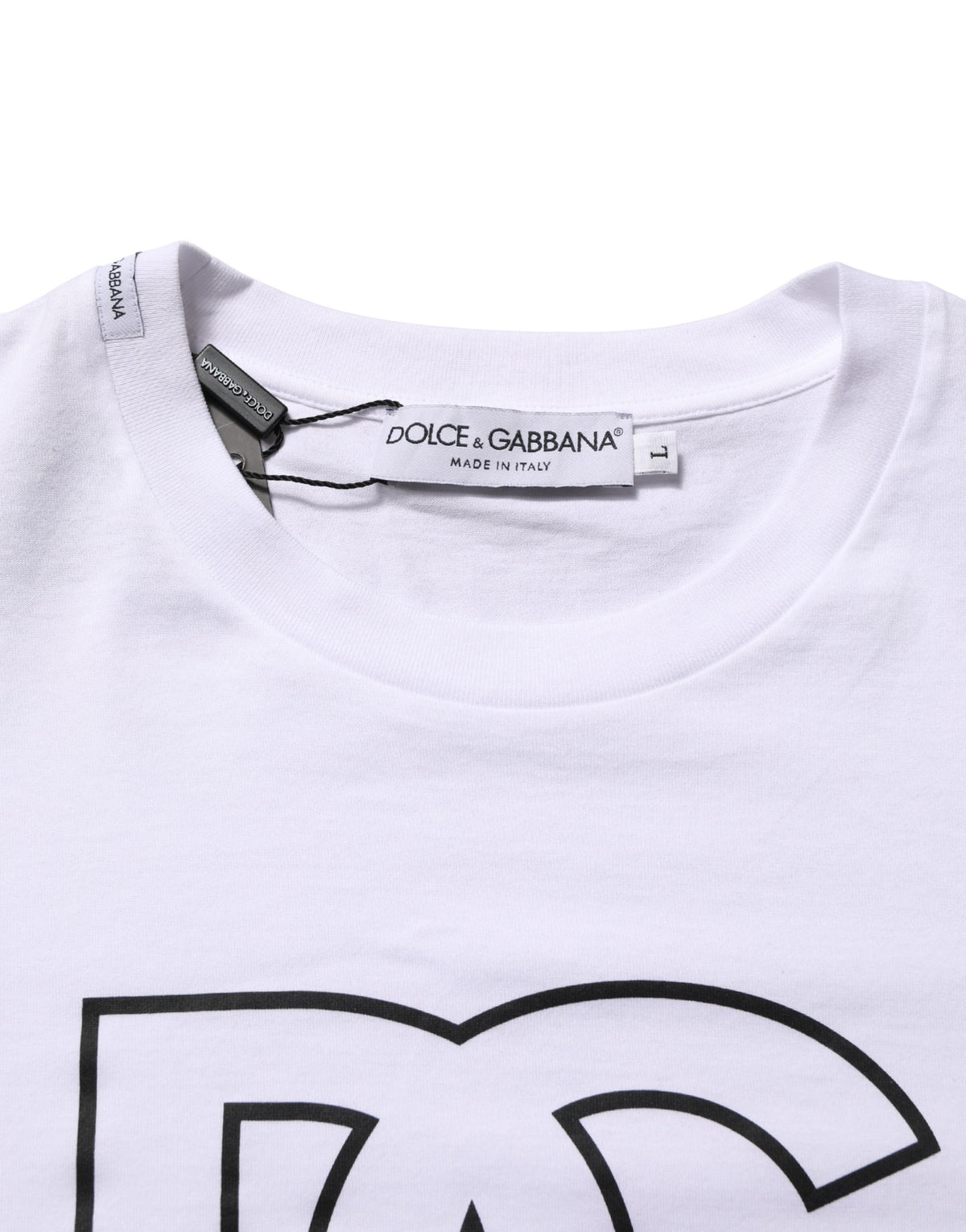 Dolce & Gabbana White DG Logo Print Short Sleeves Men Men's T-shirt (Pre-Owned)