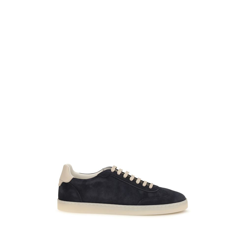 Brunello Cucinelli Brown Calf Leather Bos Taurus Low Top Men's Sneakers