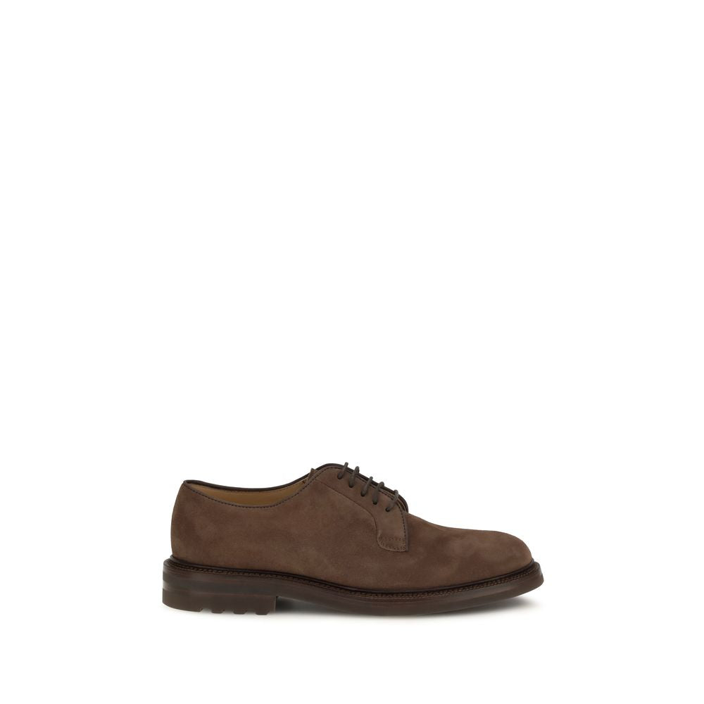 Brunello Cucinelli Brown Calf Leather Bos Taurus Oxfords And Men's Derbies
