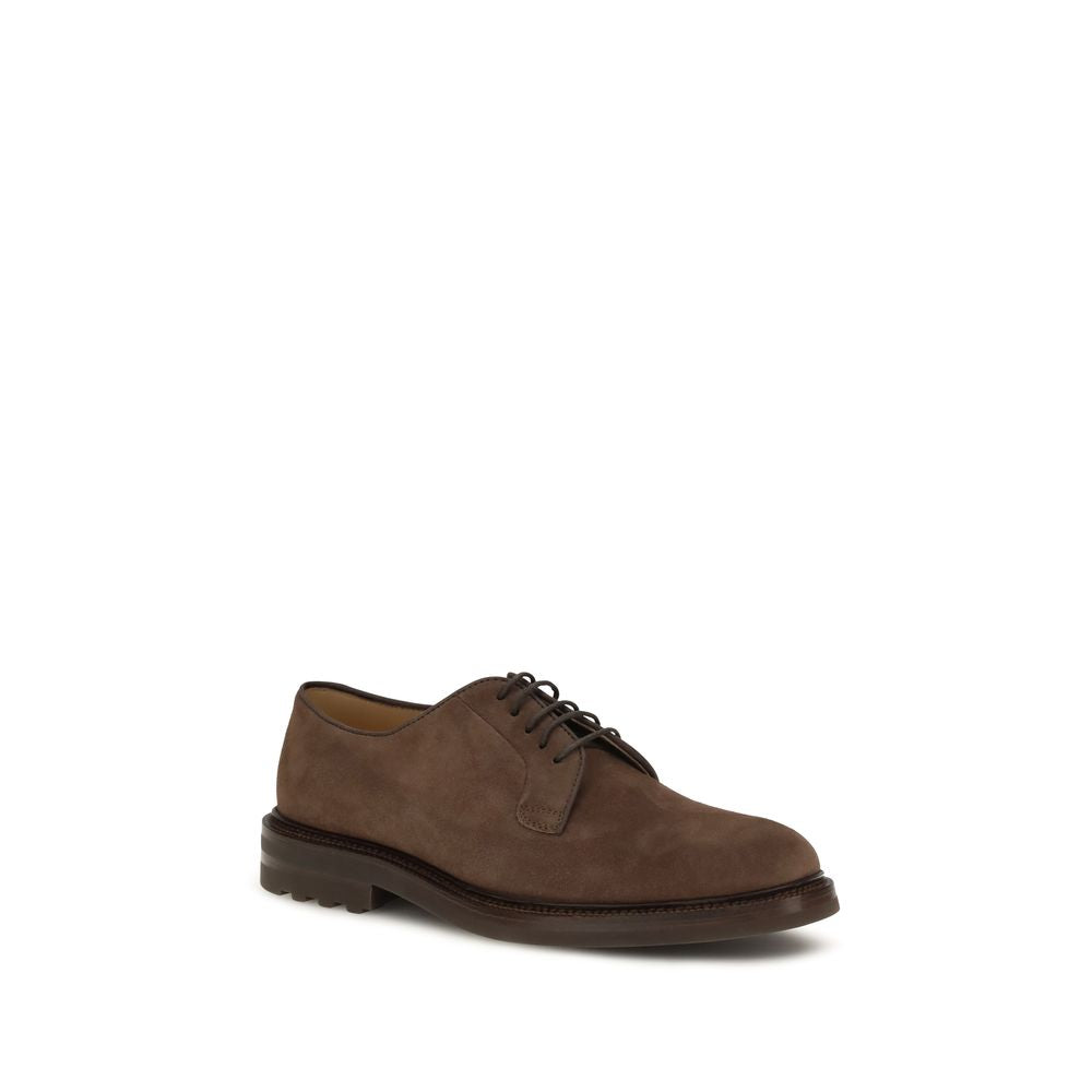 Brunello Cucinelli Brown Calf Leather Bos Taurus Oxfords And Men's Derbies