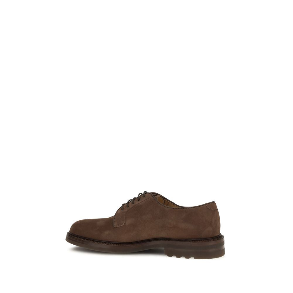 Brunello Cucinelli Brown Calf Leather Bos Taurus Oxfords And Men's Derbies