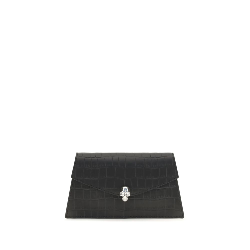 Alexander McQueen Black Calf Leather Bos Taurus Clutch Women's Bag
