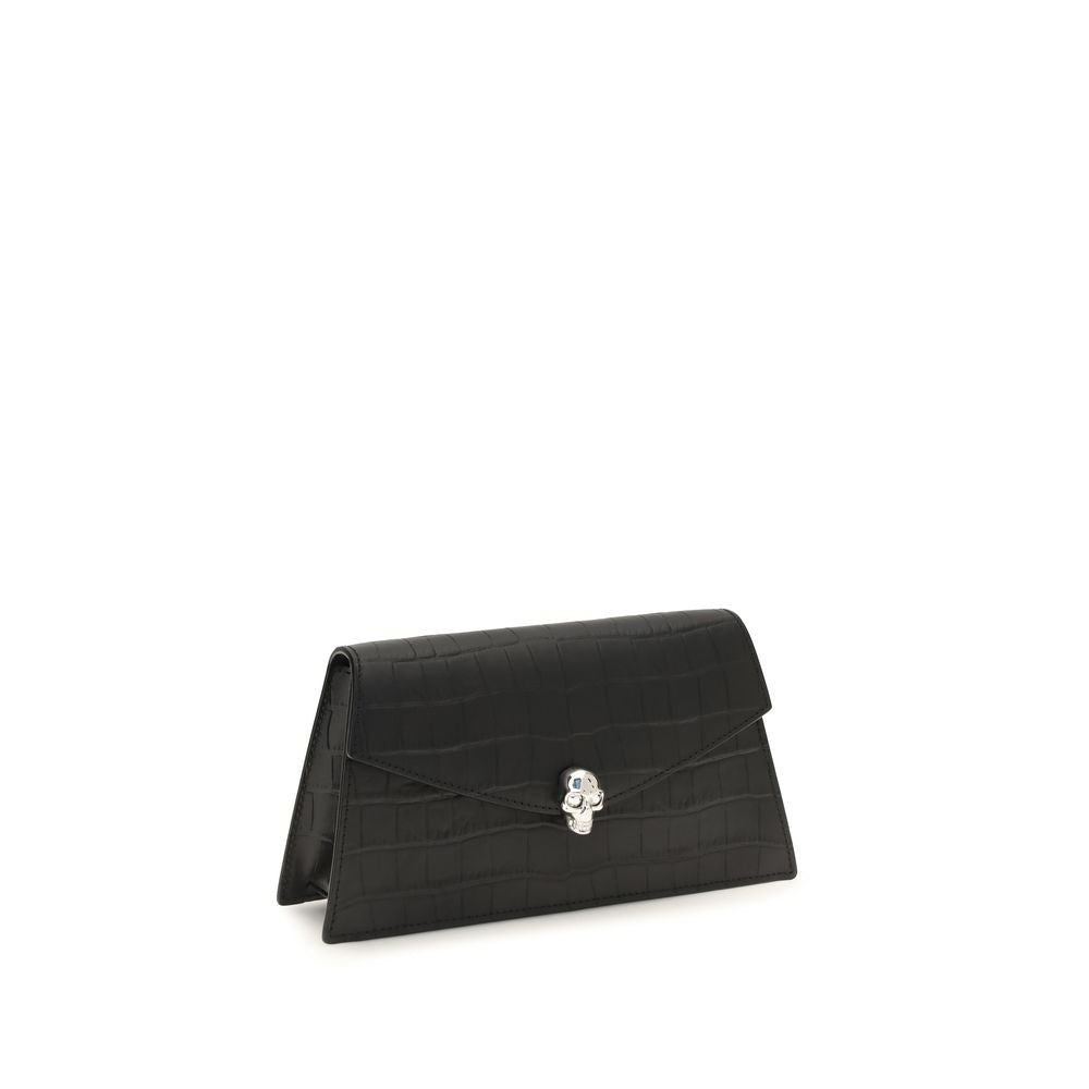 Alexander McQueen Black Calf Leather Bos Taurus Clutch Women's Bag