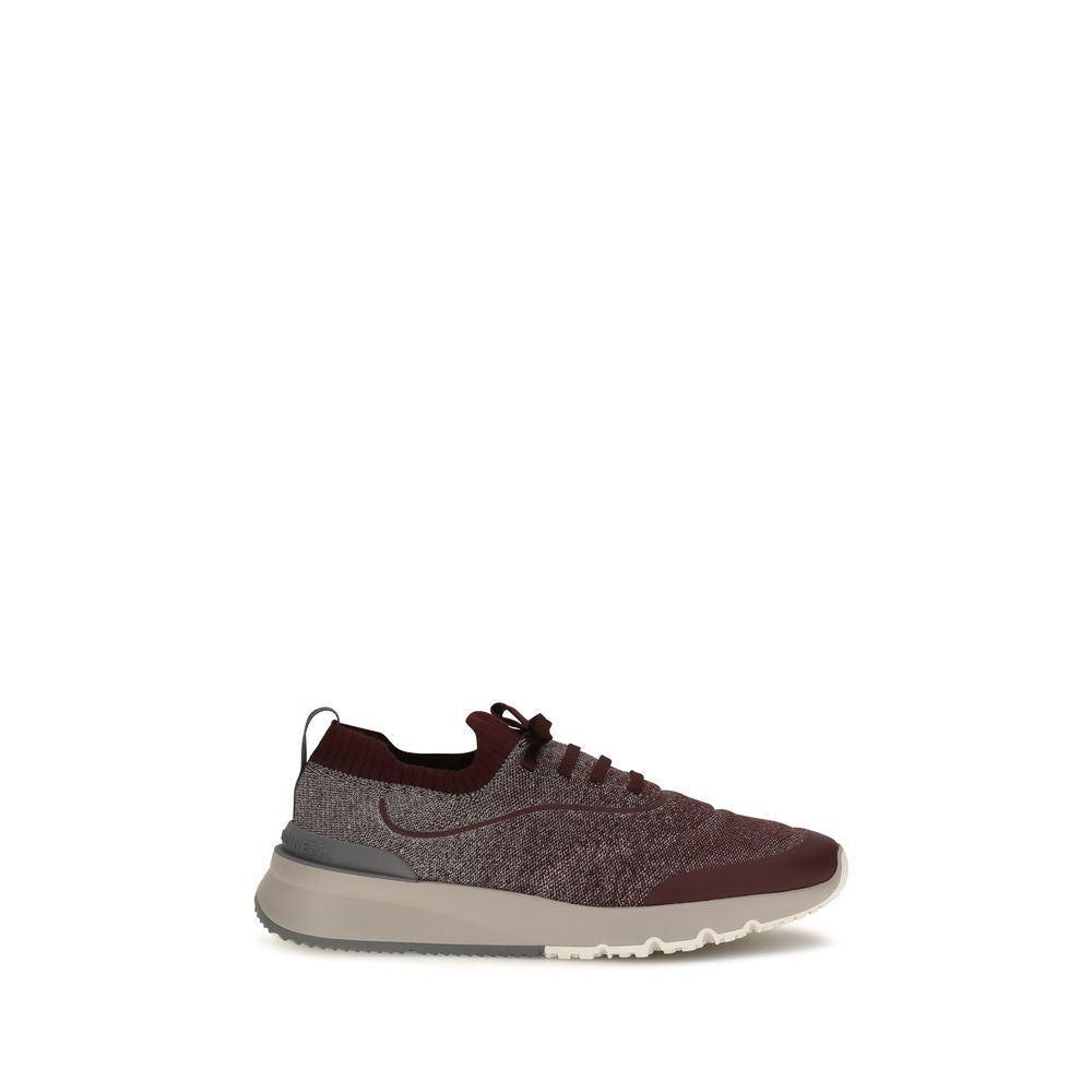 Brunello Cucinelli Bordeaux Cotton Athletic Men's Sneakers