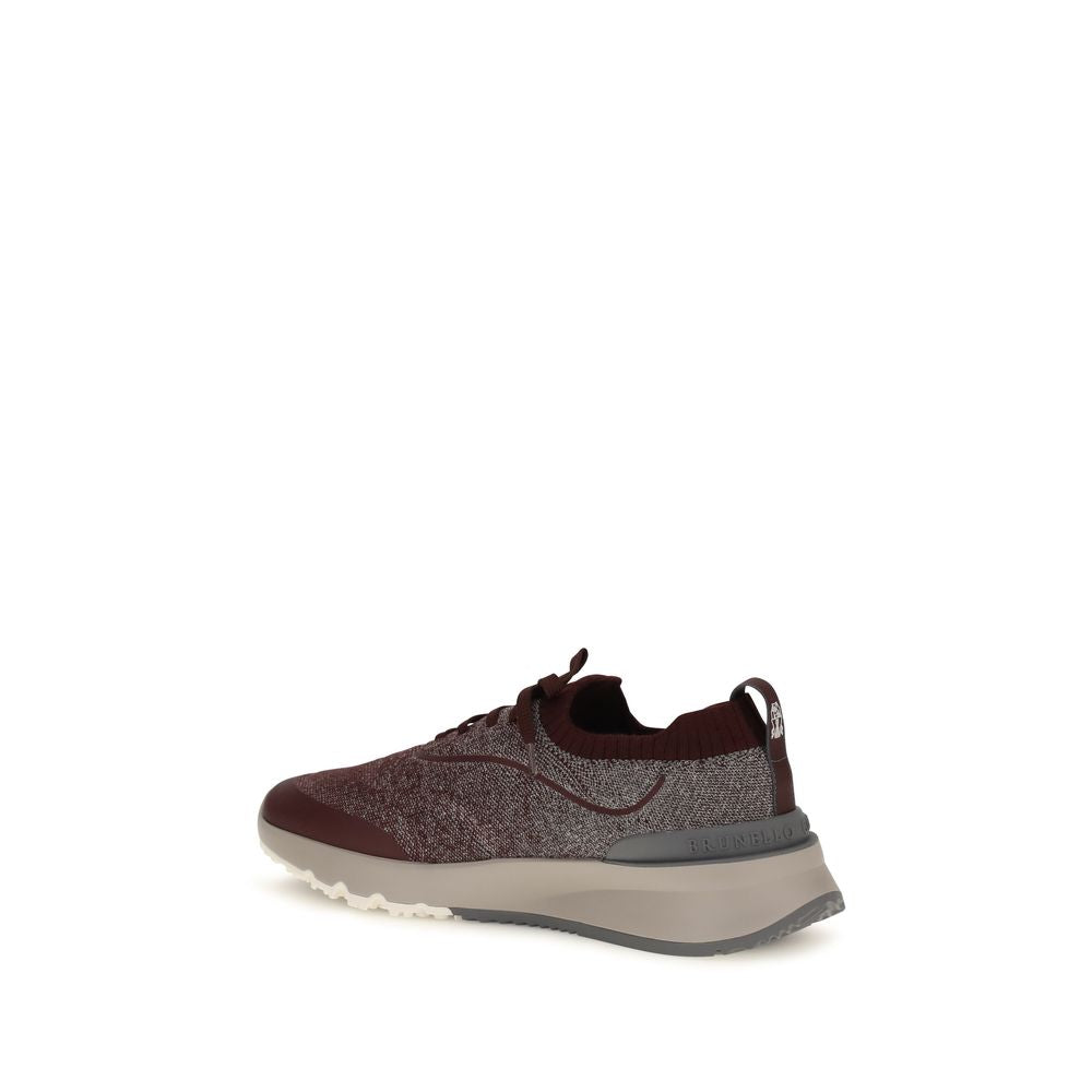 Brunello Cucinelli Bordeaux Cotton Athletic Men's Sneakers