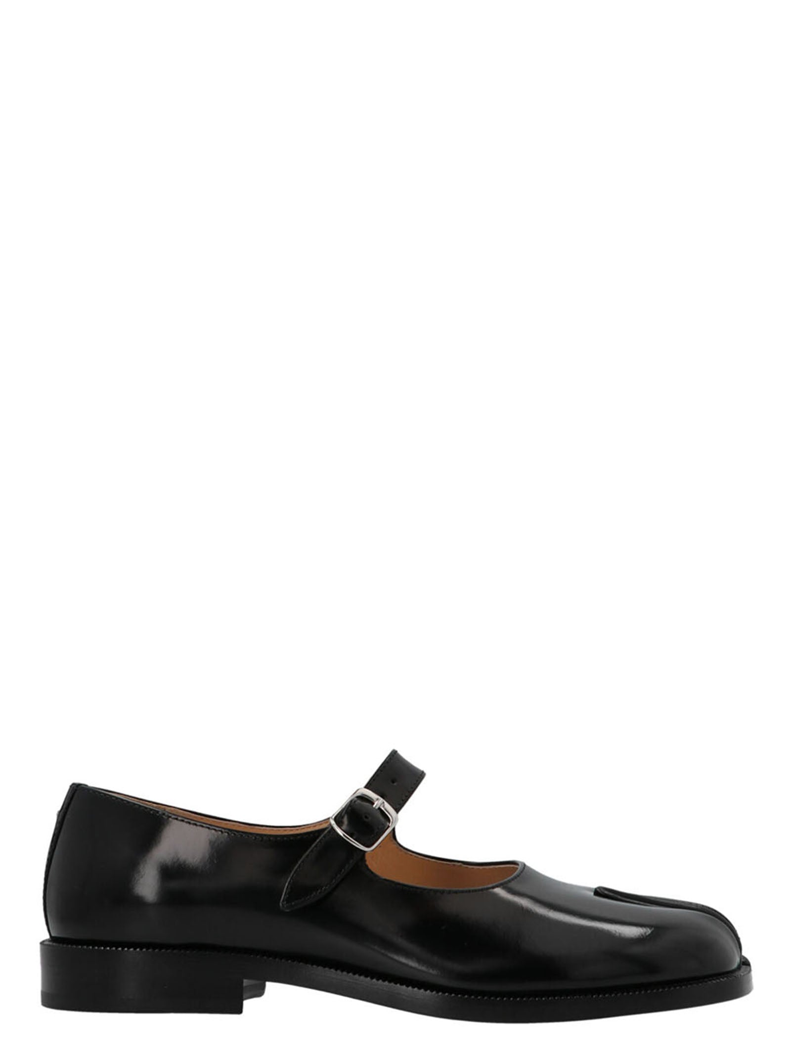 Maison Margiela Black Leather Ballet Women's Flats
