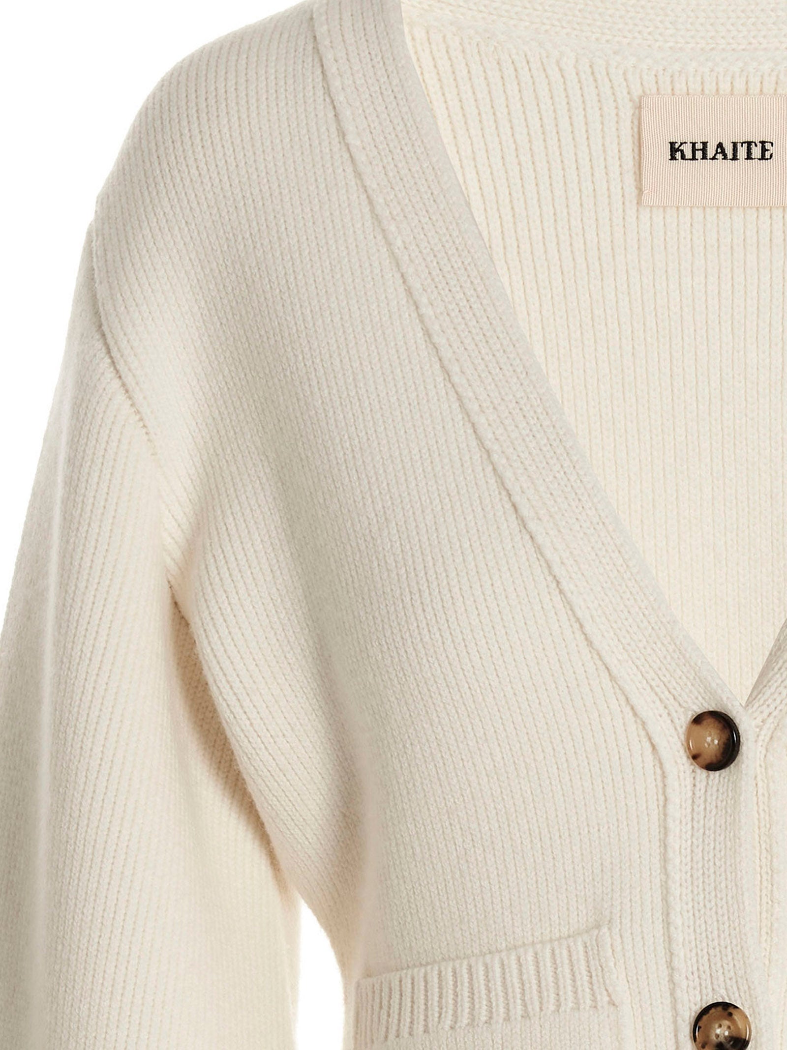 Khaite White Cashmere Women's Cardigan