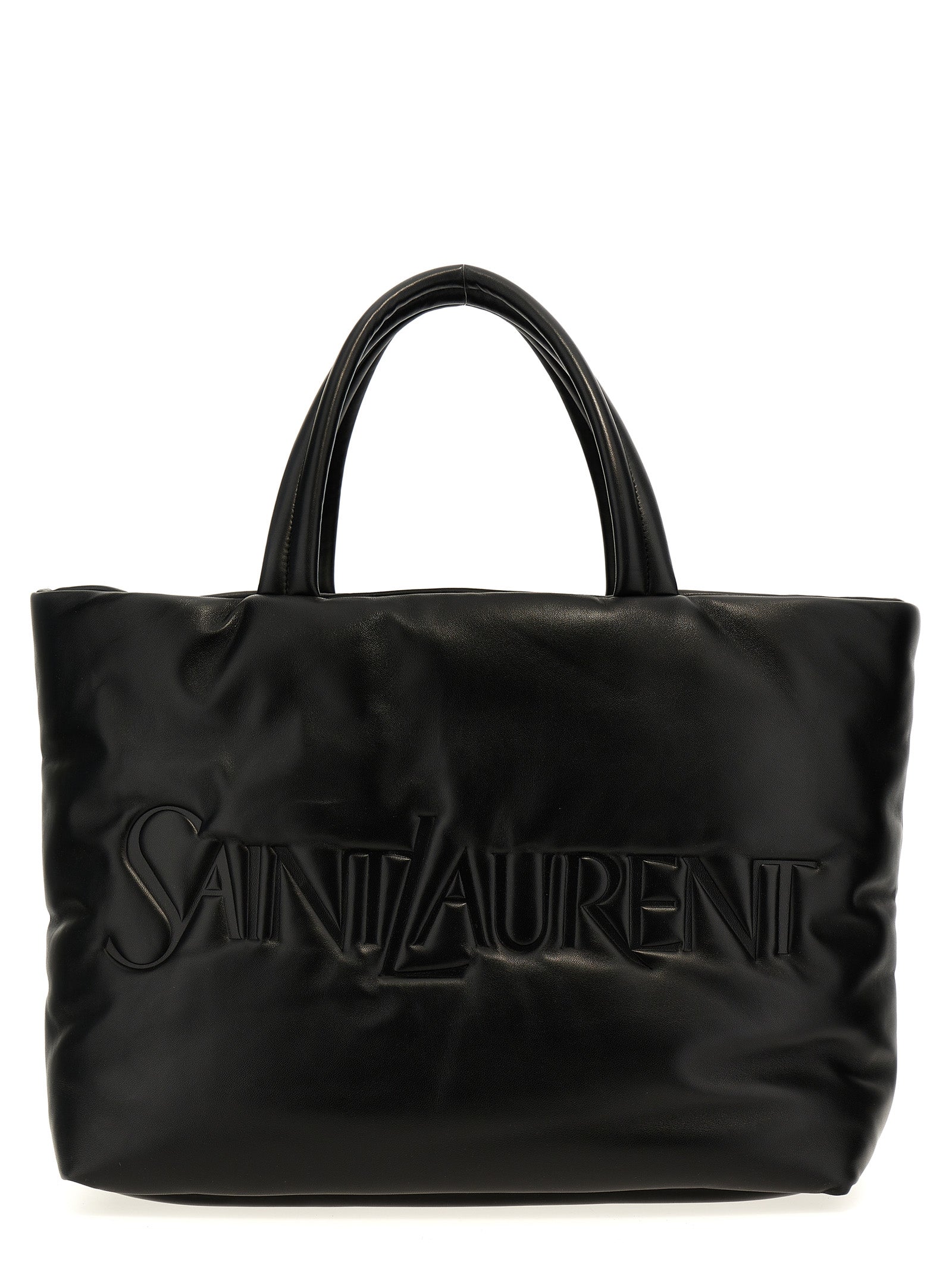Saint Laurent Black Lamb Leather Tote  Bag