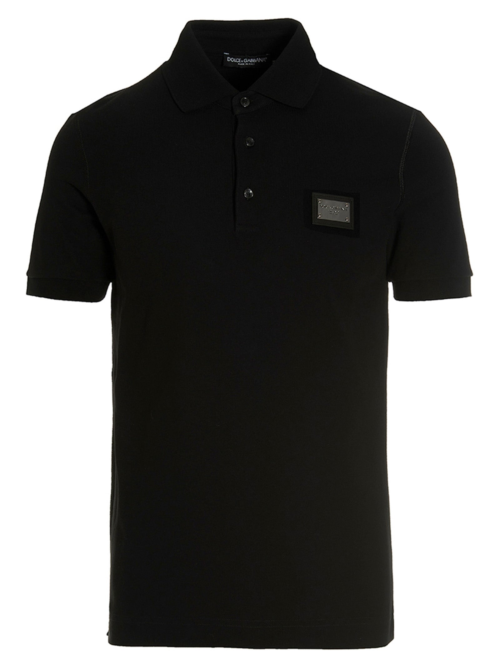 Dolce & Gabbana Black Cotton Polo Men's Shirt