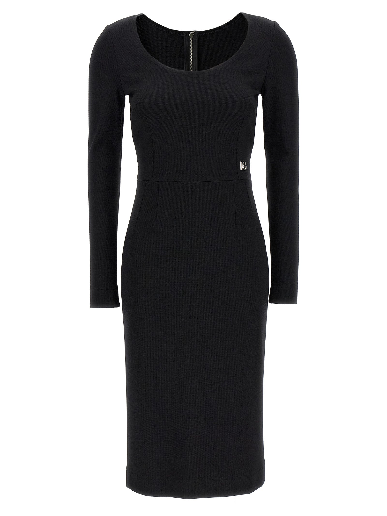 Dolce & Gabbana Black Viscose Midi Women's Dress