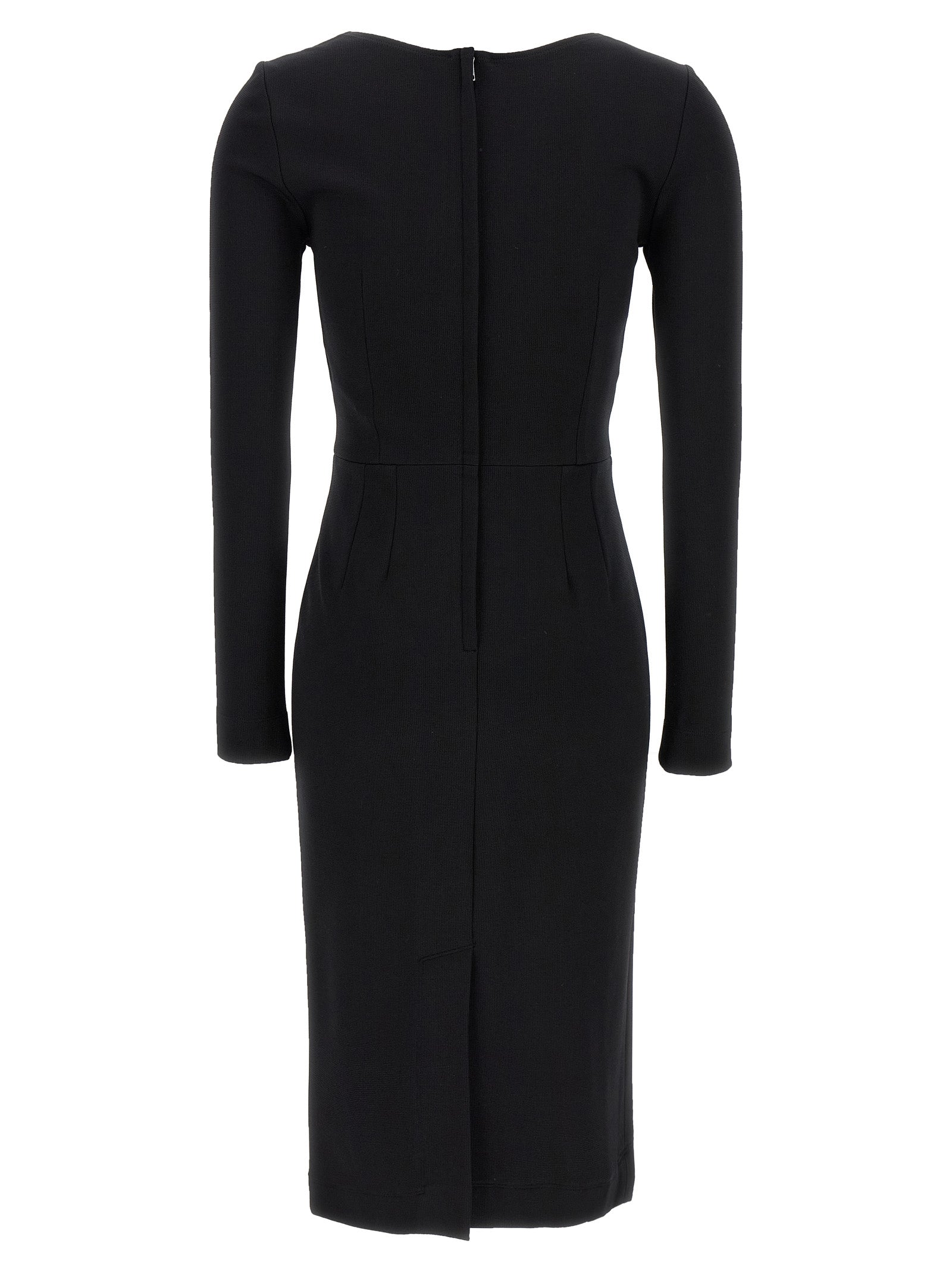 Dolce & Gabbana Black Viscose Midi Women's Dress