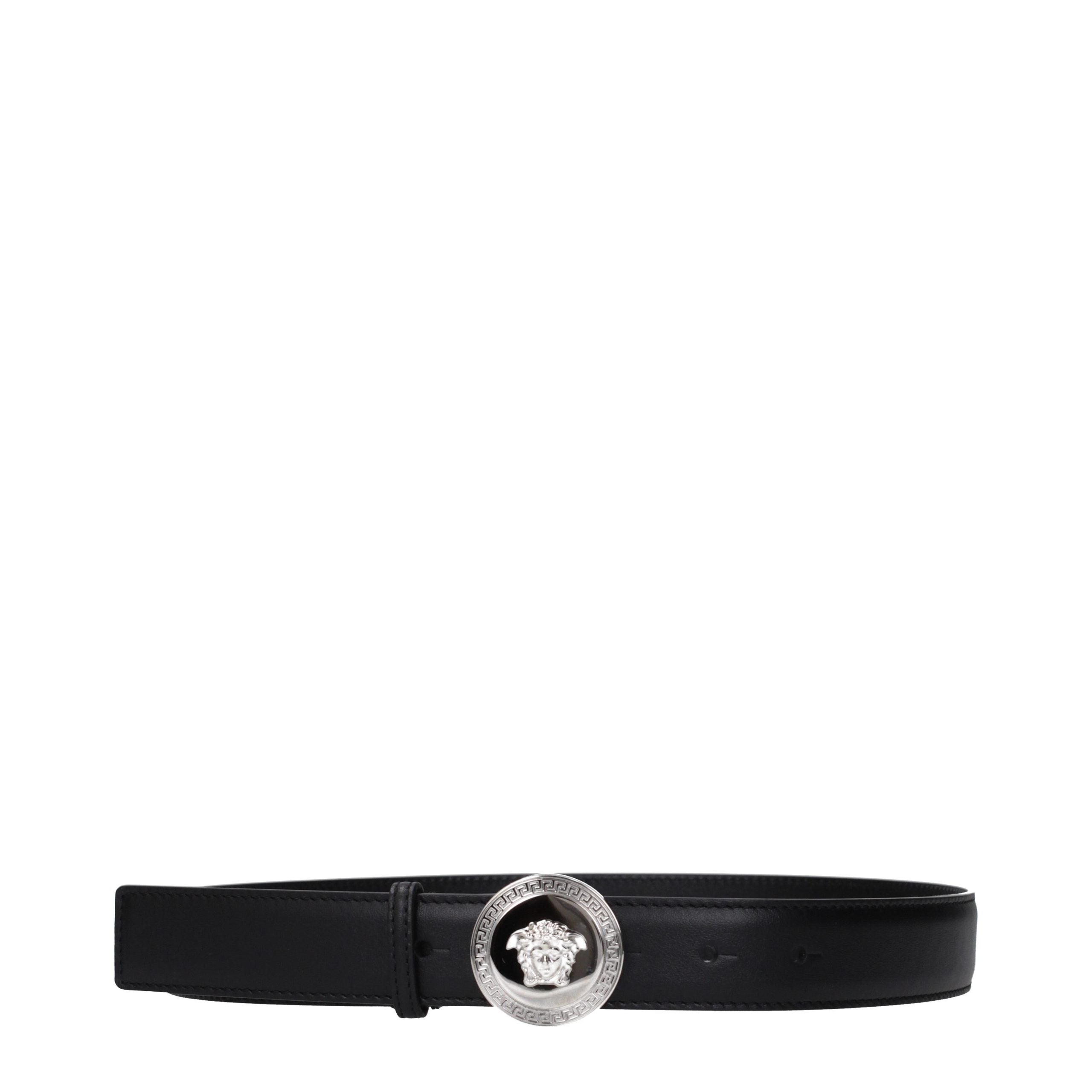 Versace Black Leather Regular Women's Belt