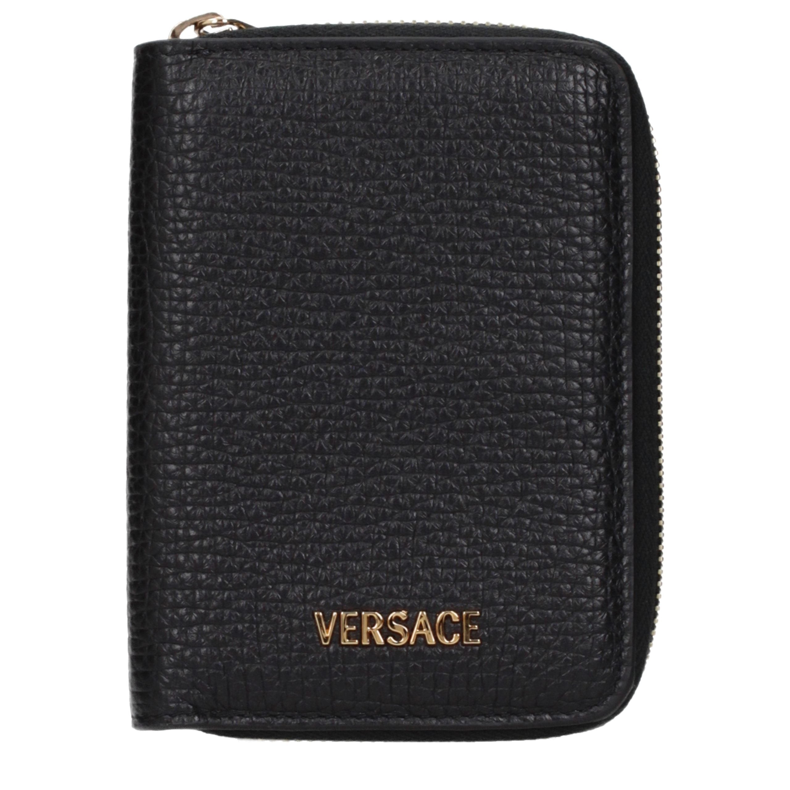 Versace Black Leather Men's Wallet