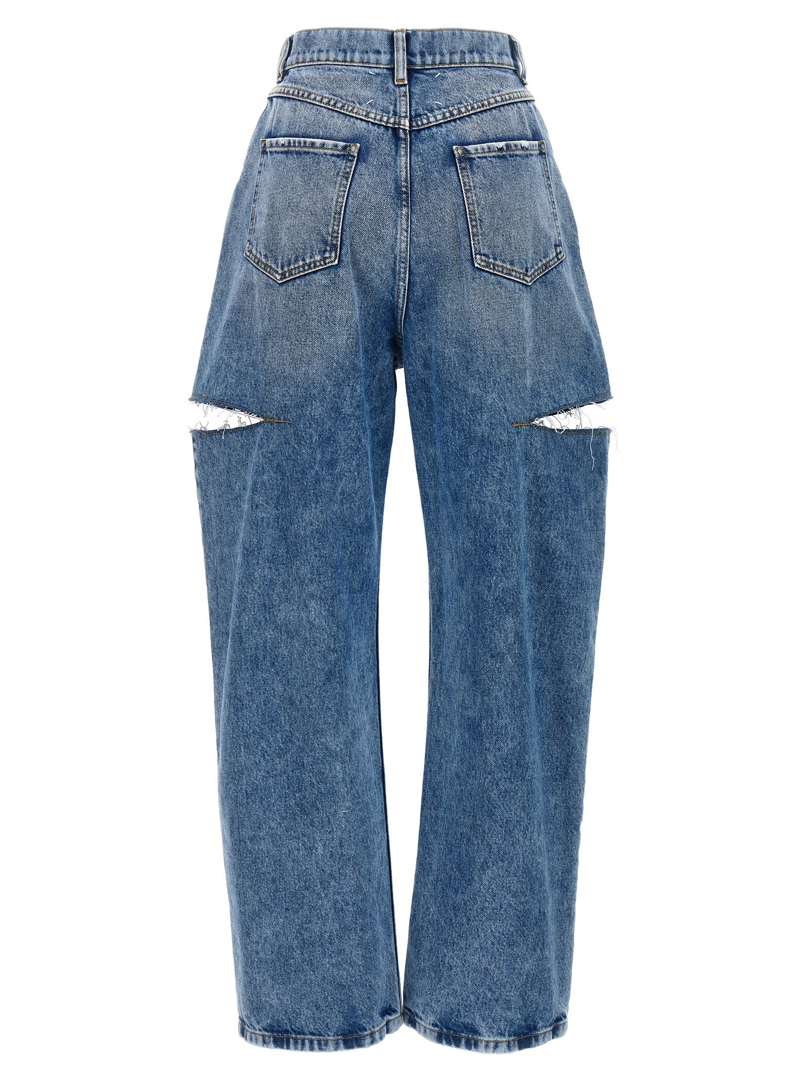 Maison Margiela Blue Cotton Straight-Leg Women's Jeans