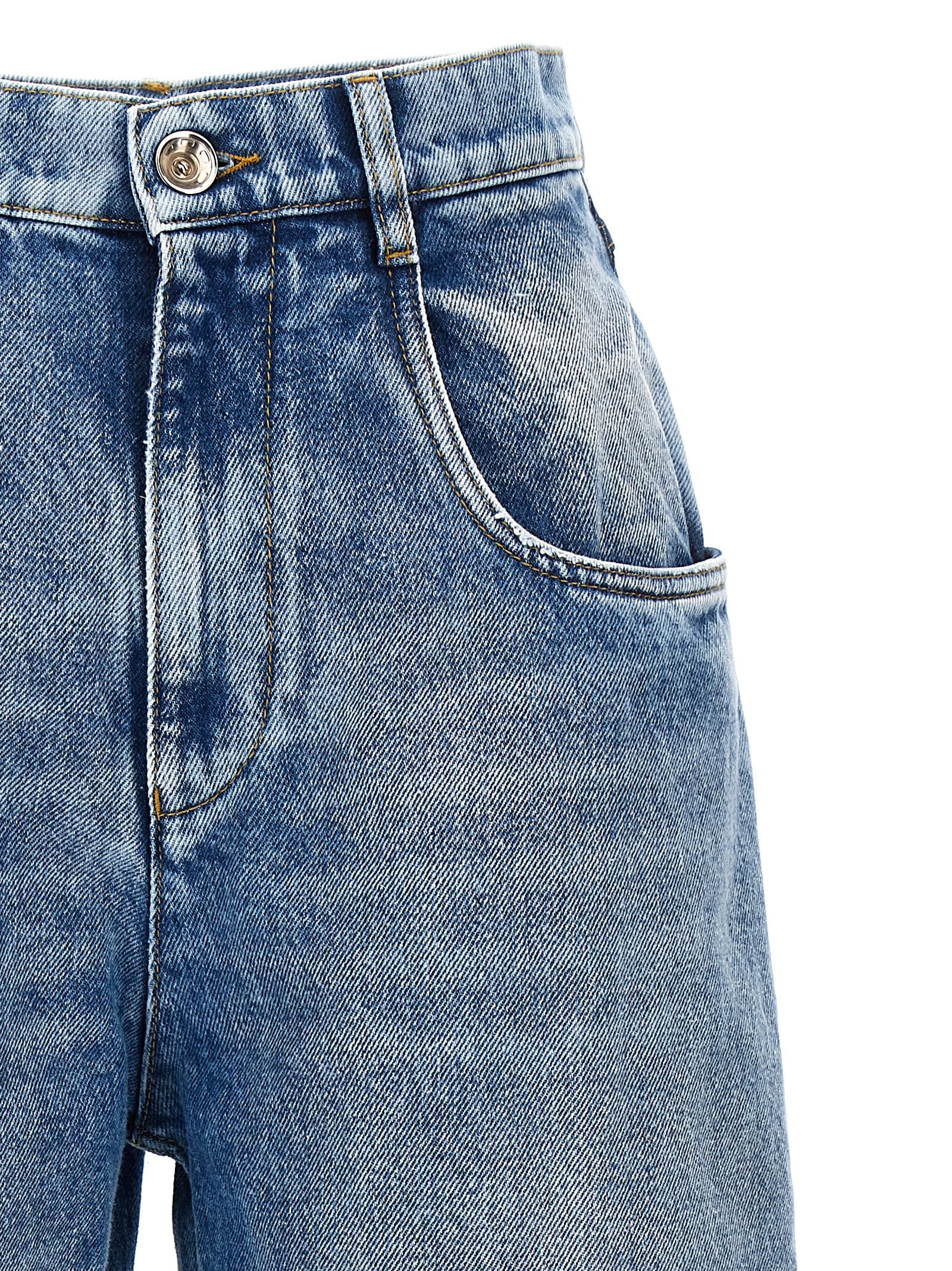 Maison Margiela Blue Cotton Straight-Leg Women's Jeans