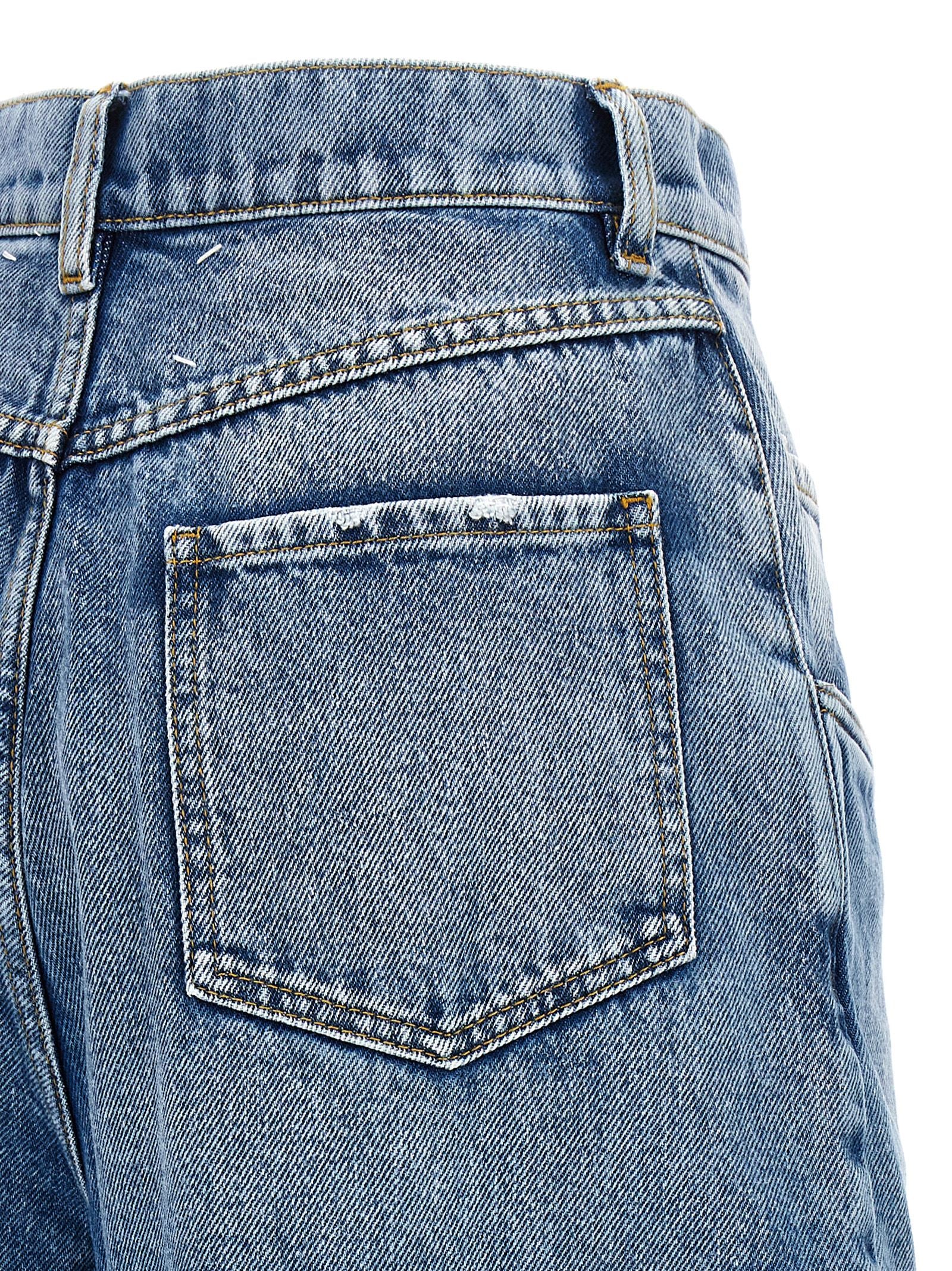 Maison Margiela Blue Cotton Straight-Leg Women's Jeans
