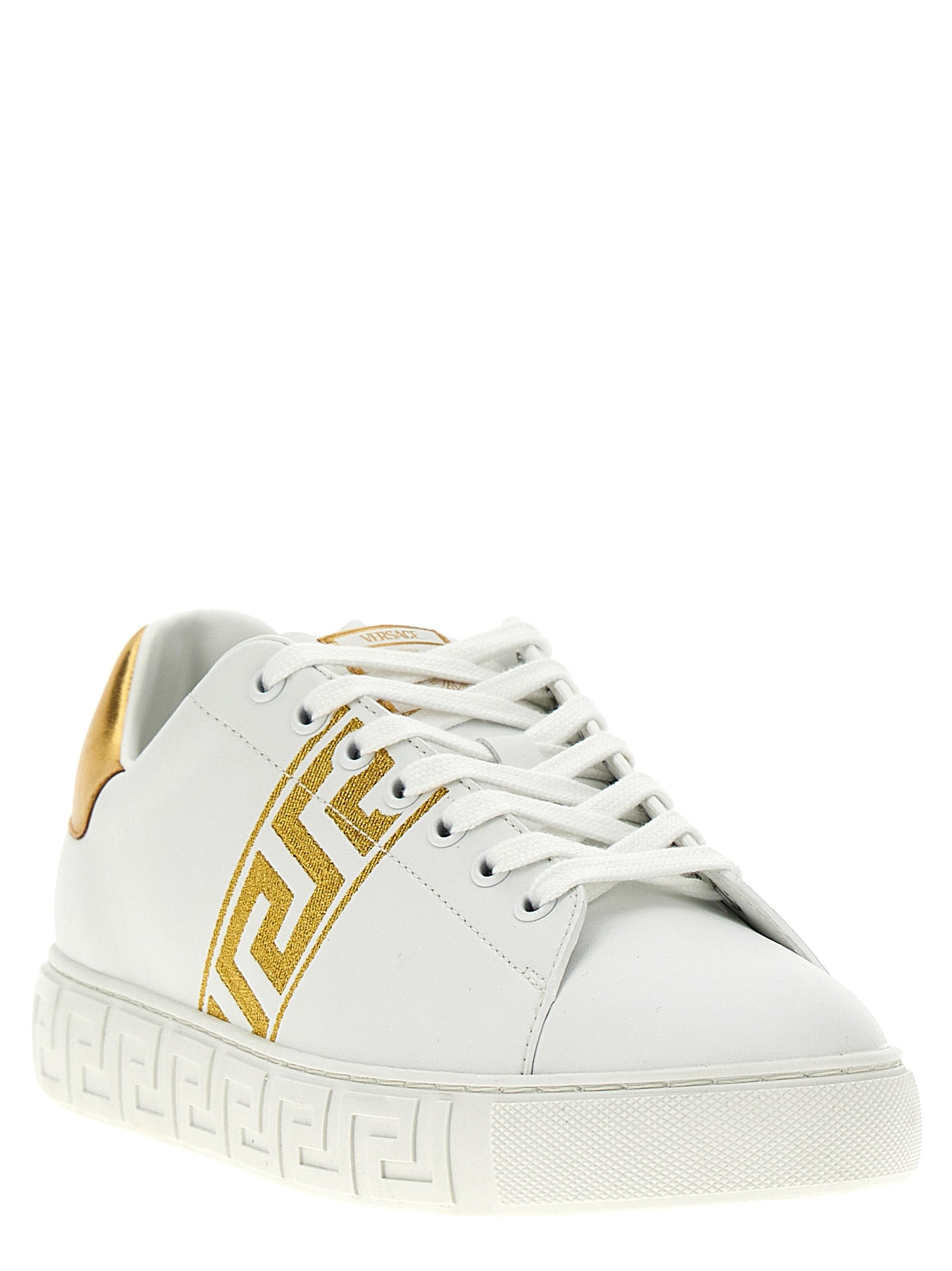 Versace Gold Polyamide Low Top Men's Sneakers