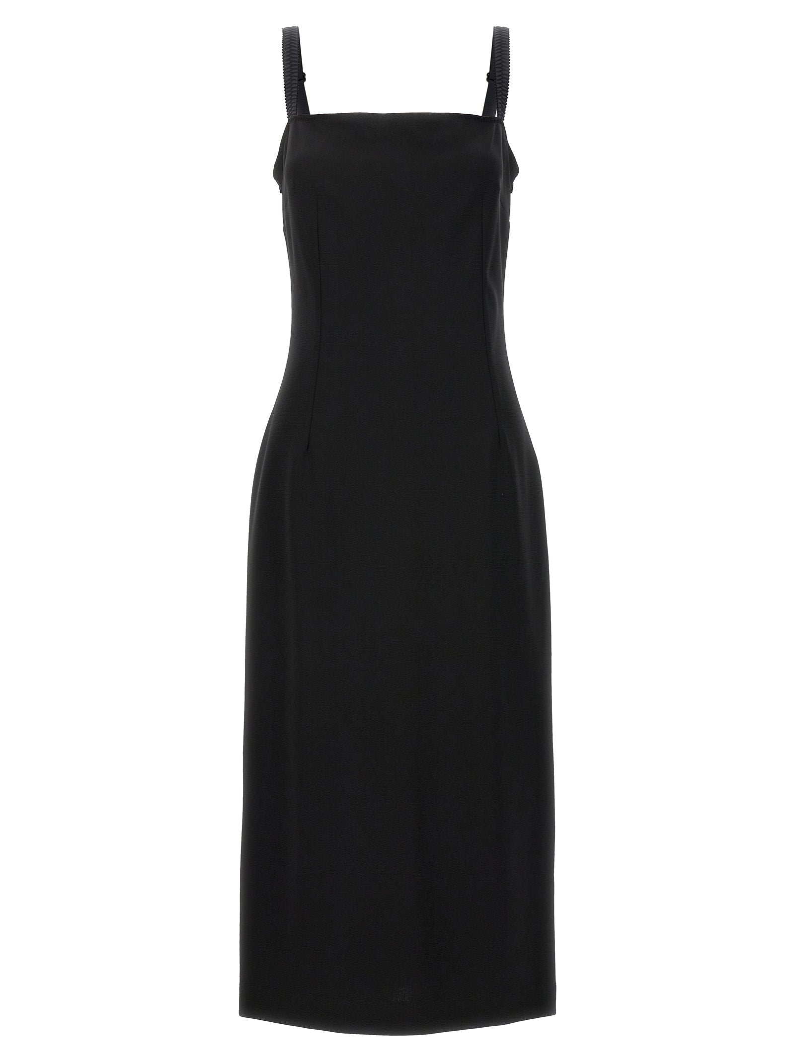 Dolce & Gabbana Black Viscose Midi Women's Dress