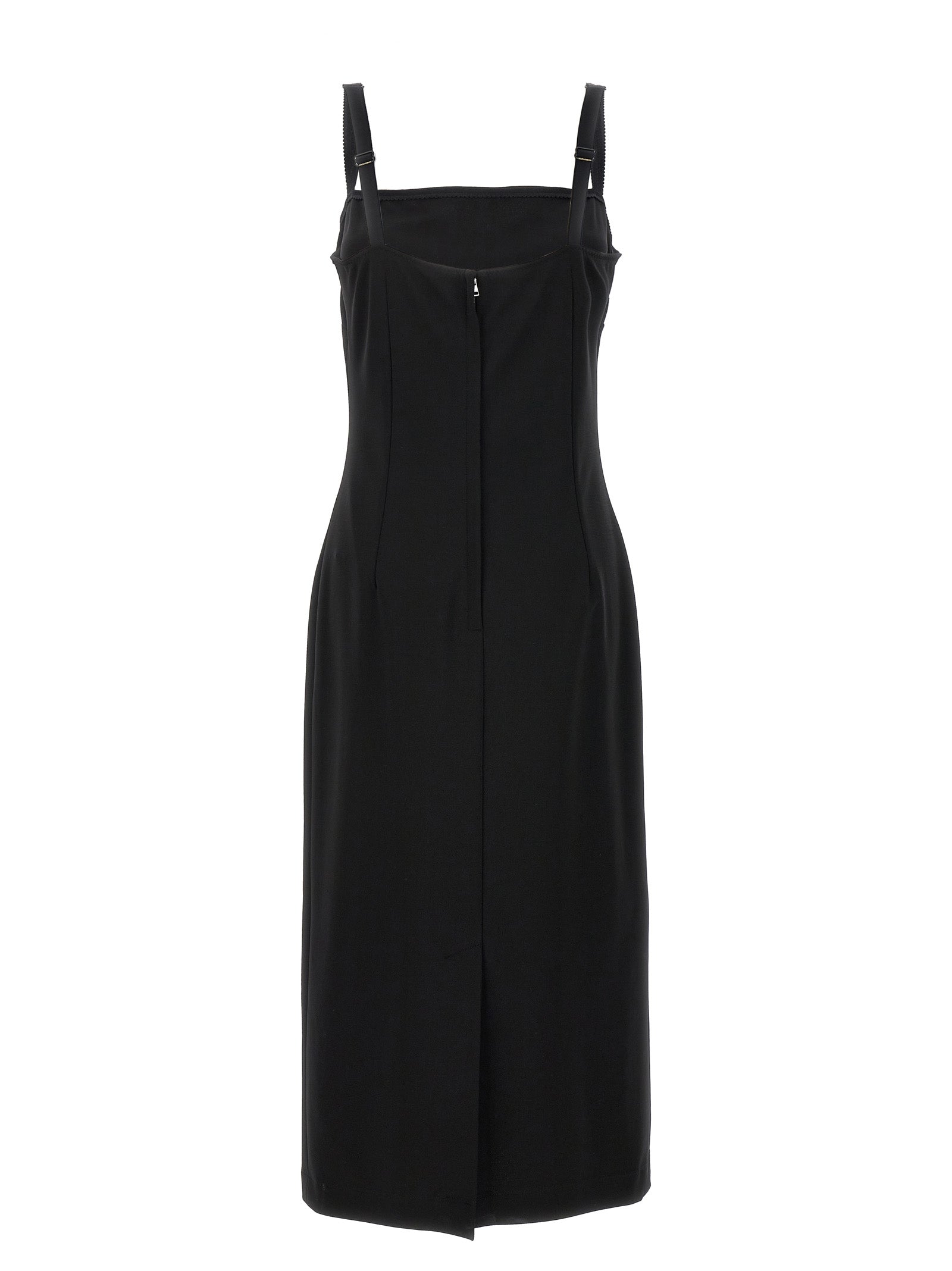 Dolce & Gabbana Black Viscose Midi Women's Dress