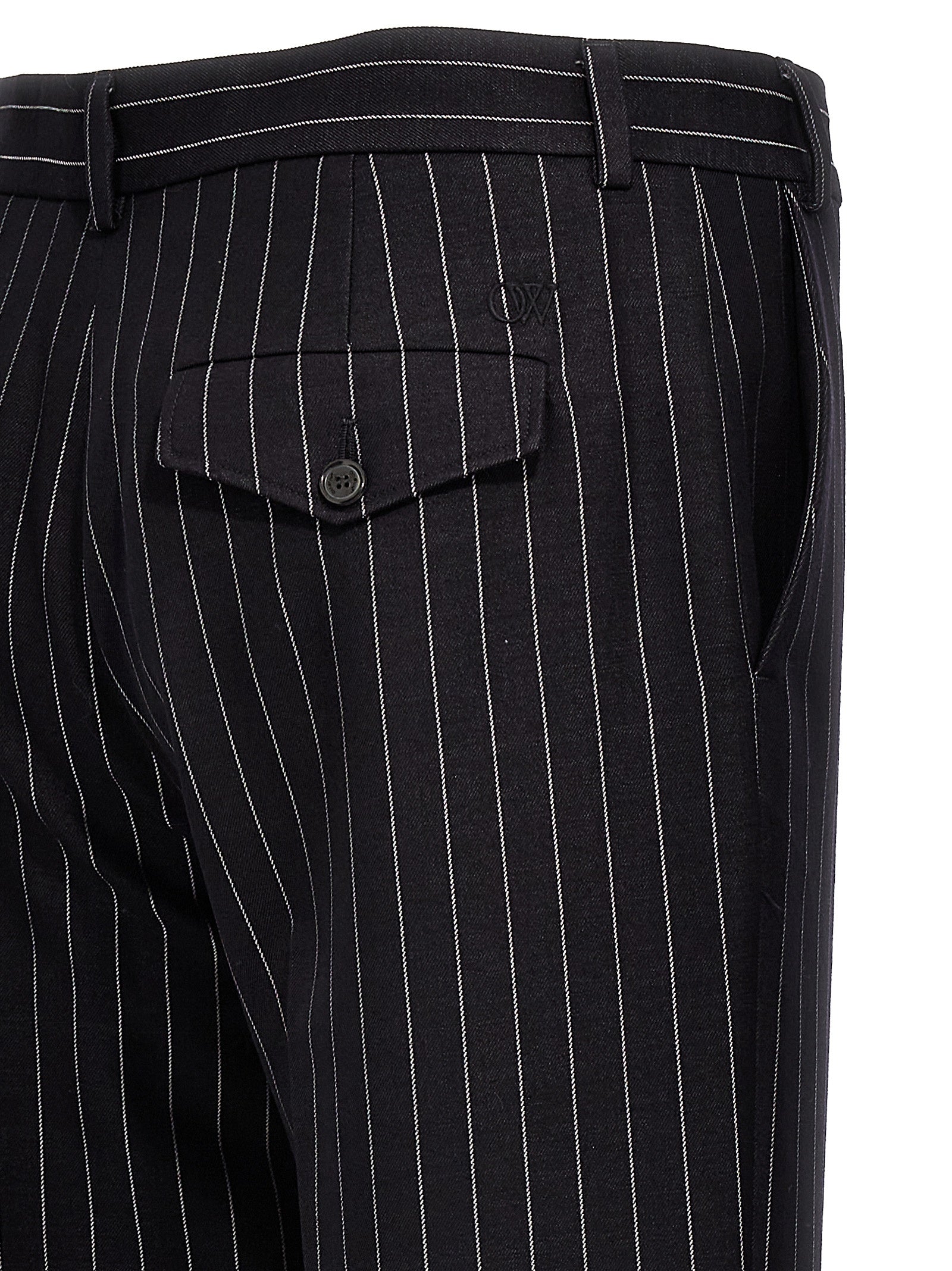 Off-White Blue Wool Dress Men's Pants