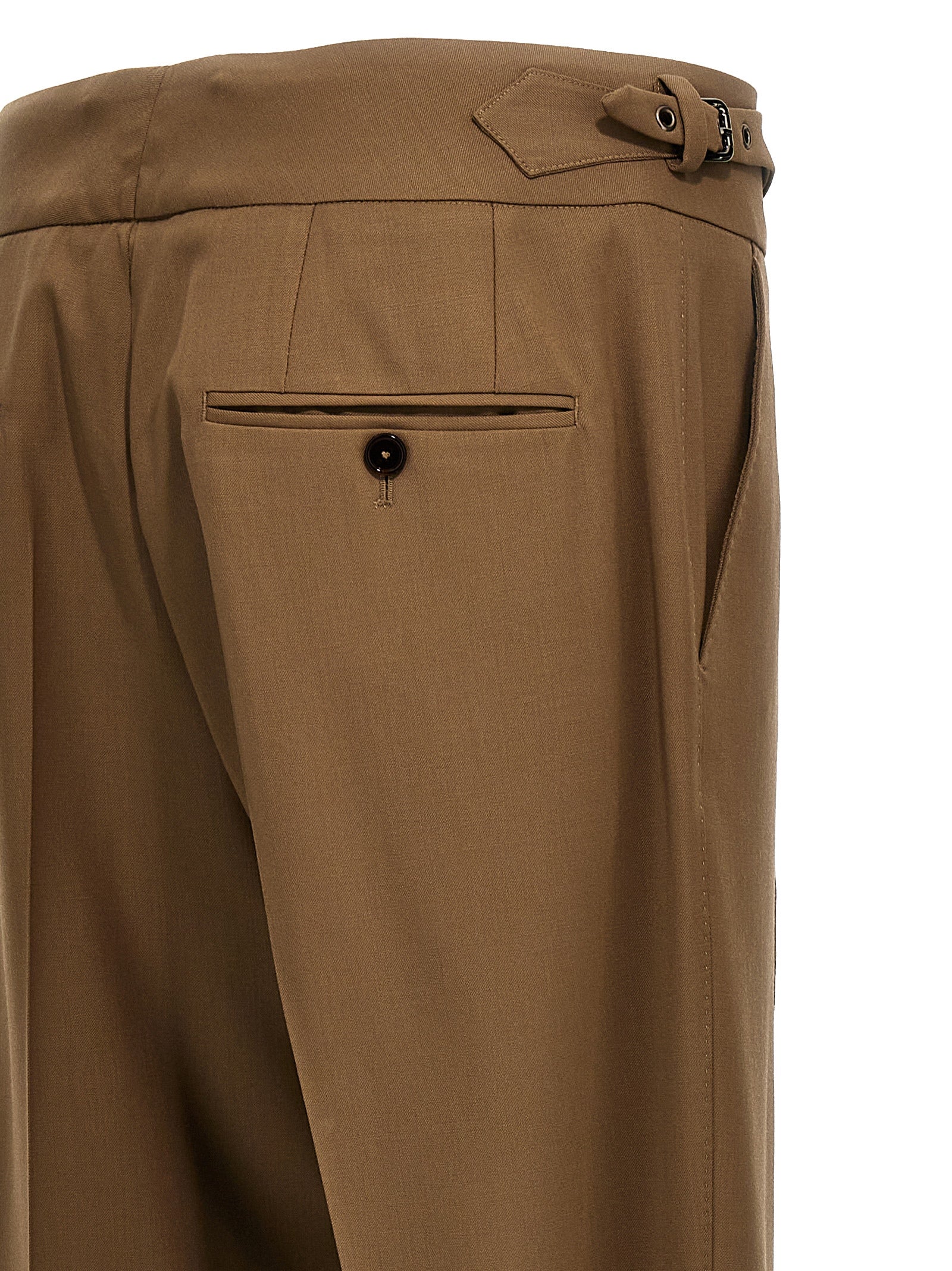 Dolce & Gabbana Brown Virgin Wool Dress Men's Pants