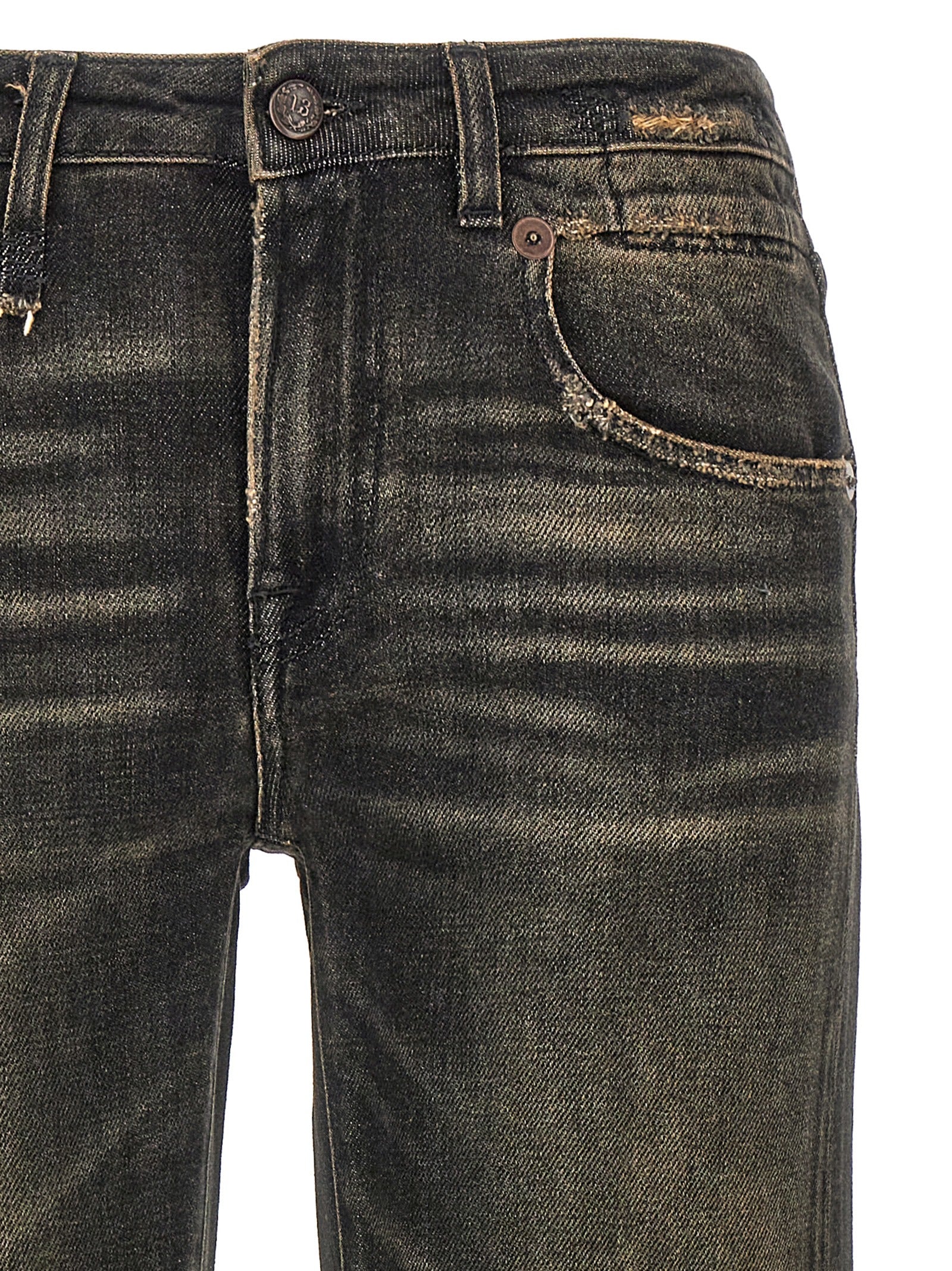 R13 Black Cotton Boyfriend Women's Jeans