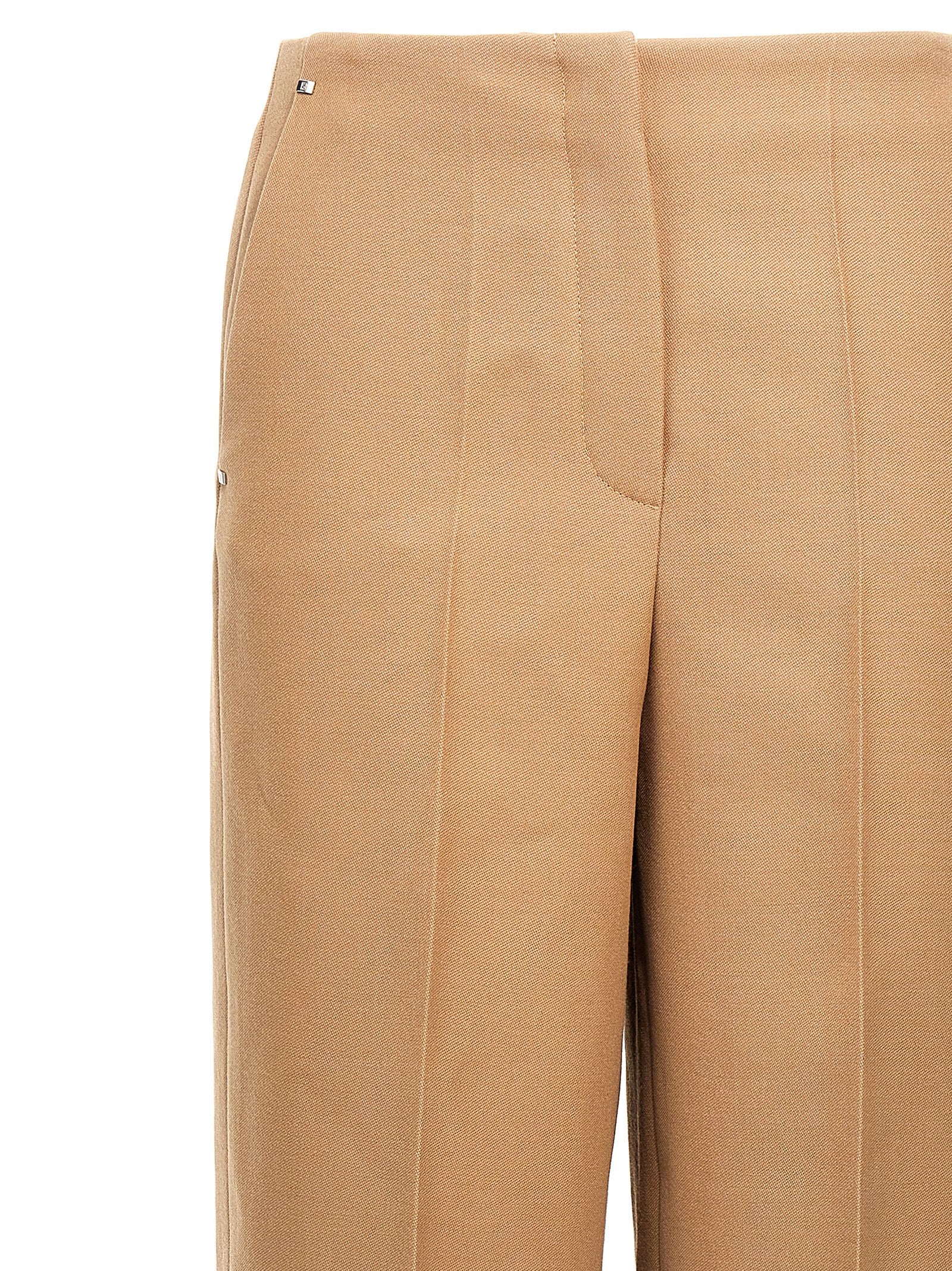 Fendi Beige Wool Dress Women's Pants