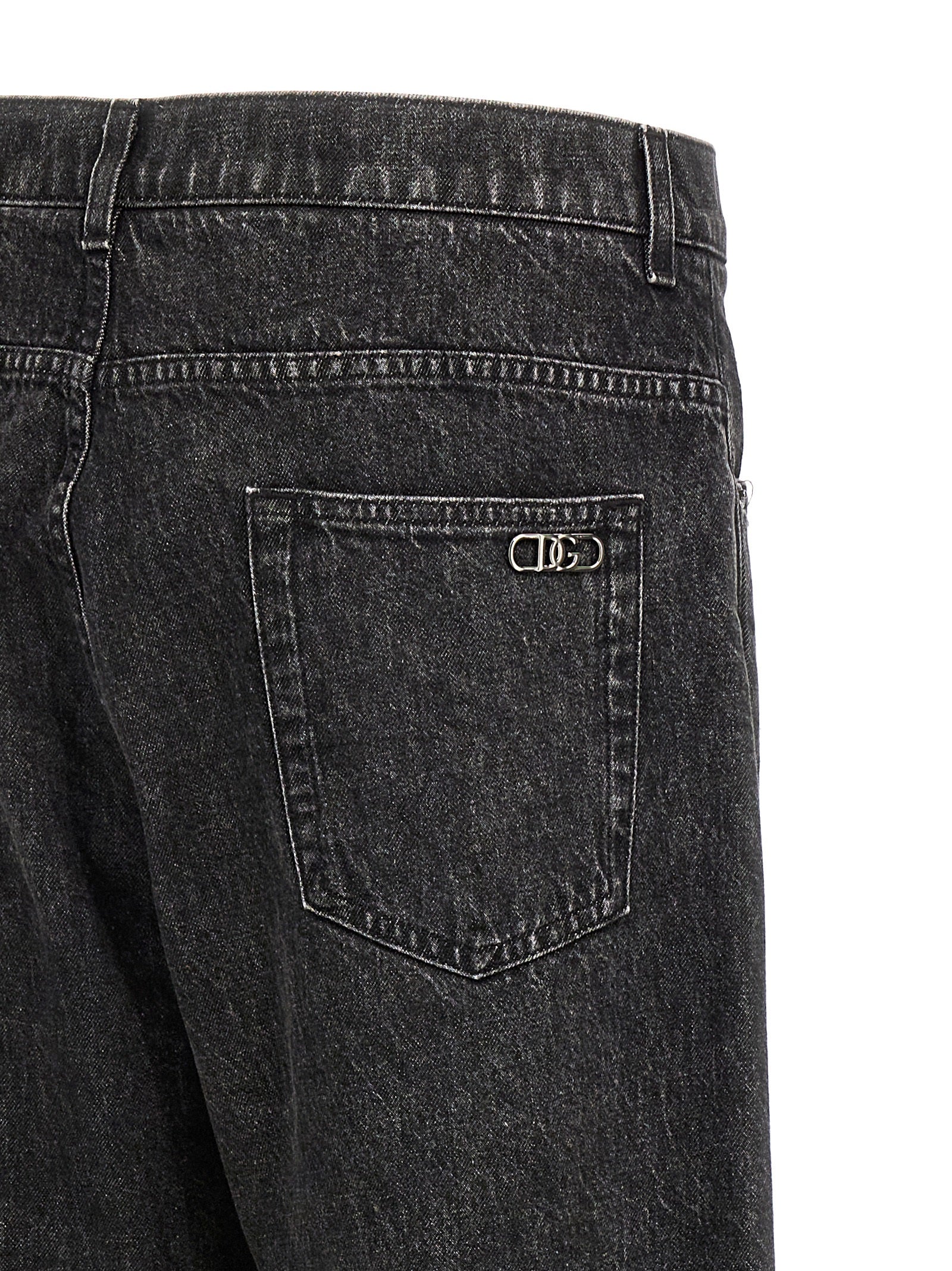 Dolce & Gabbana Black Cotton Relaxed Fit Men's Jeans