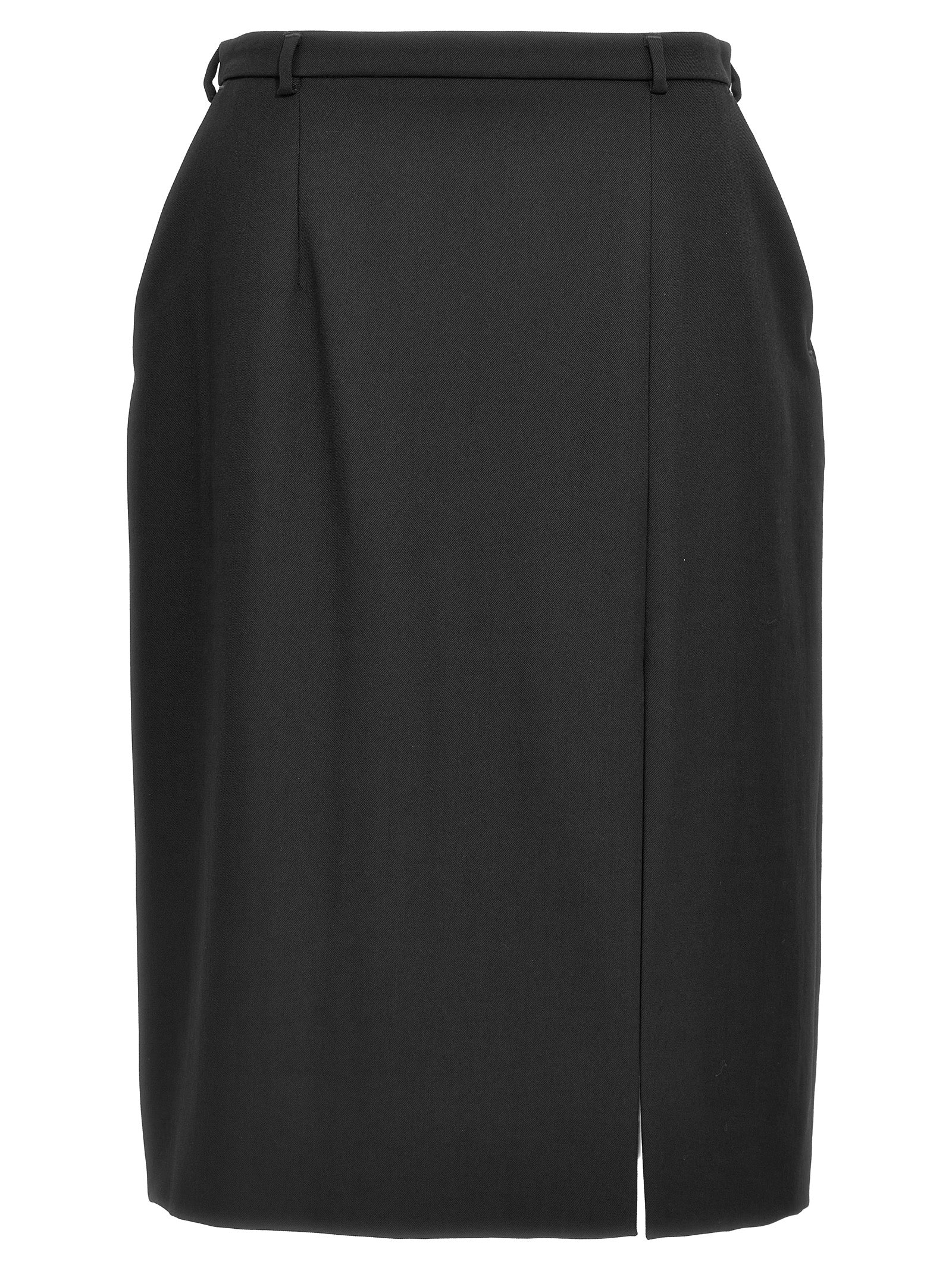 Dolce & Gabbana Black Virgin Wool Midi Women's Skirt