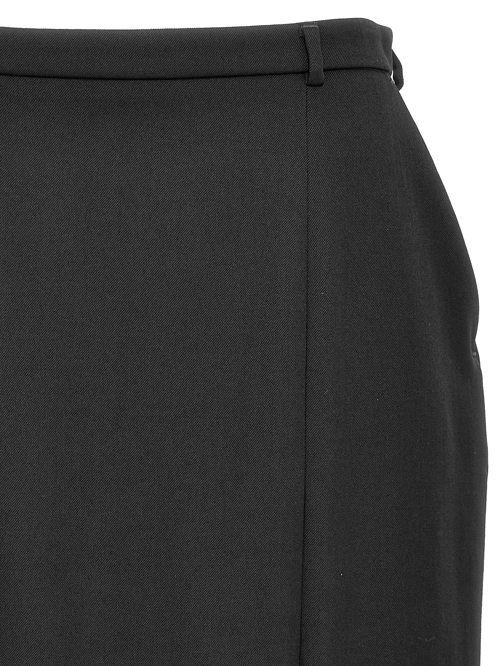 Dolce & Gabbana Black Virgin Wool Midi Women's Skirt
