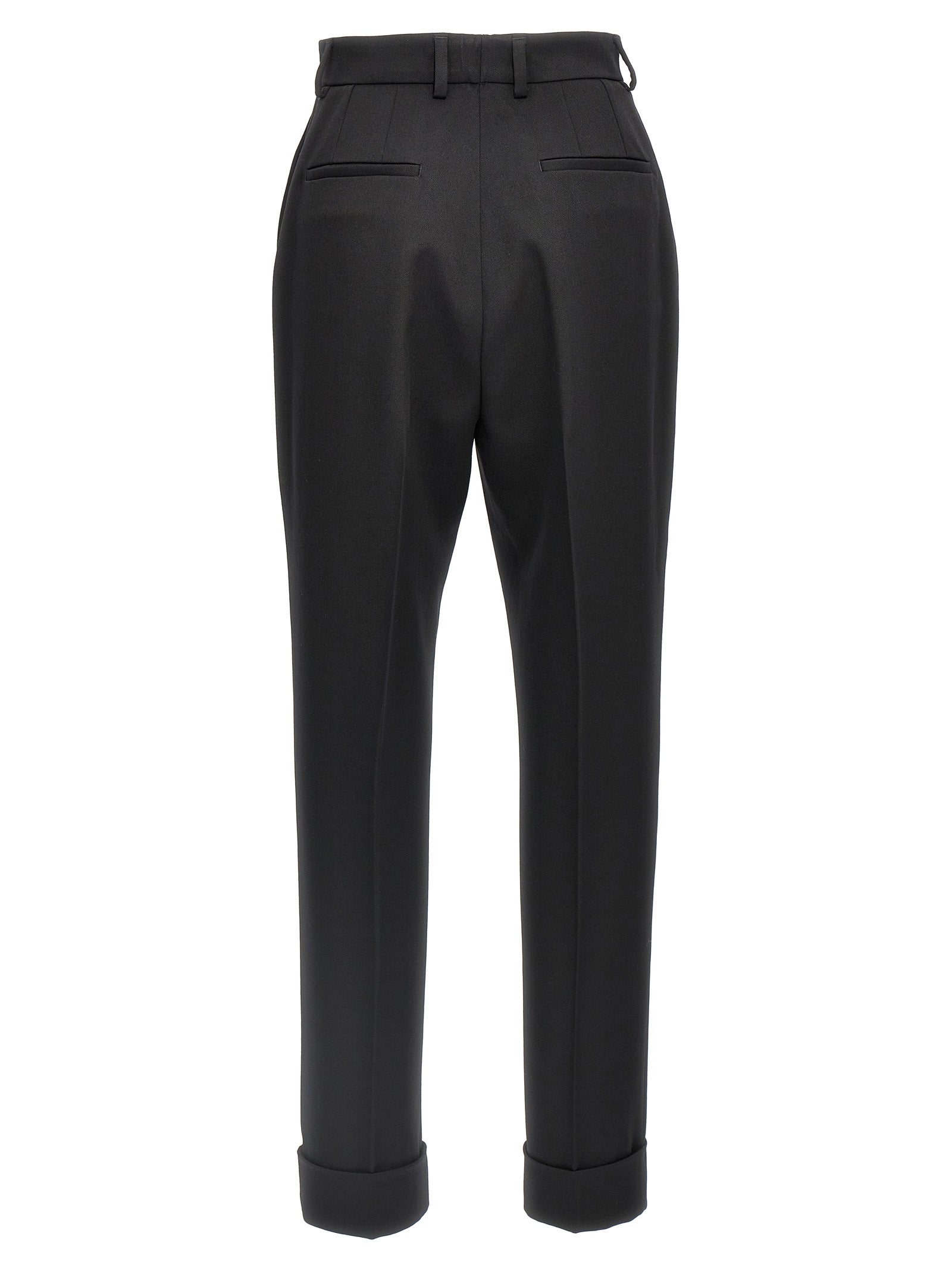 Dolce & Gabbana Black Virgin Wool Dress Women's Pants