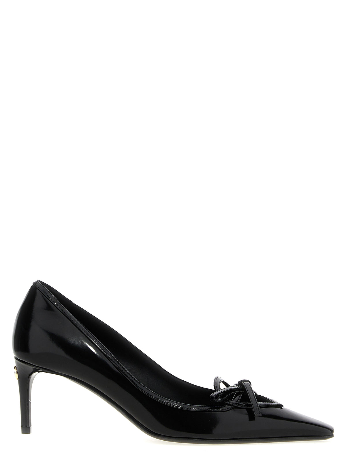 Dolce & Gabbana Black Calfskin Mid Heel Women's Pumps