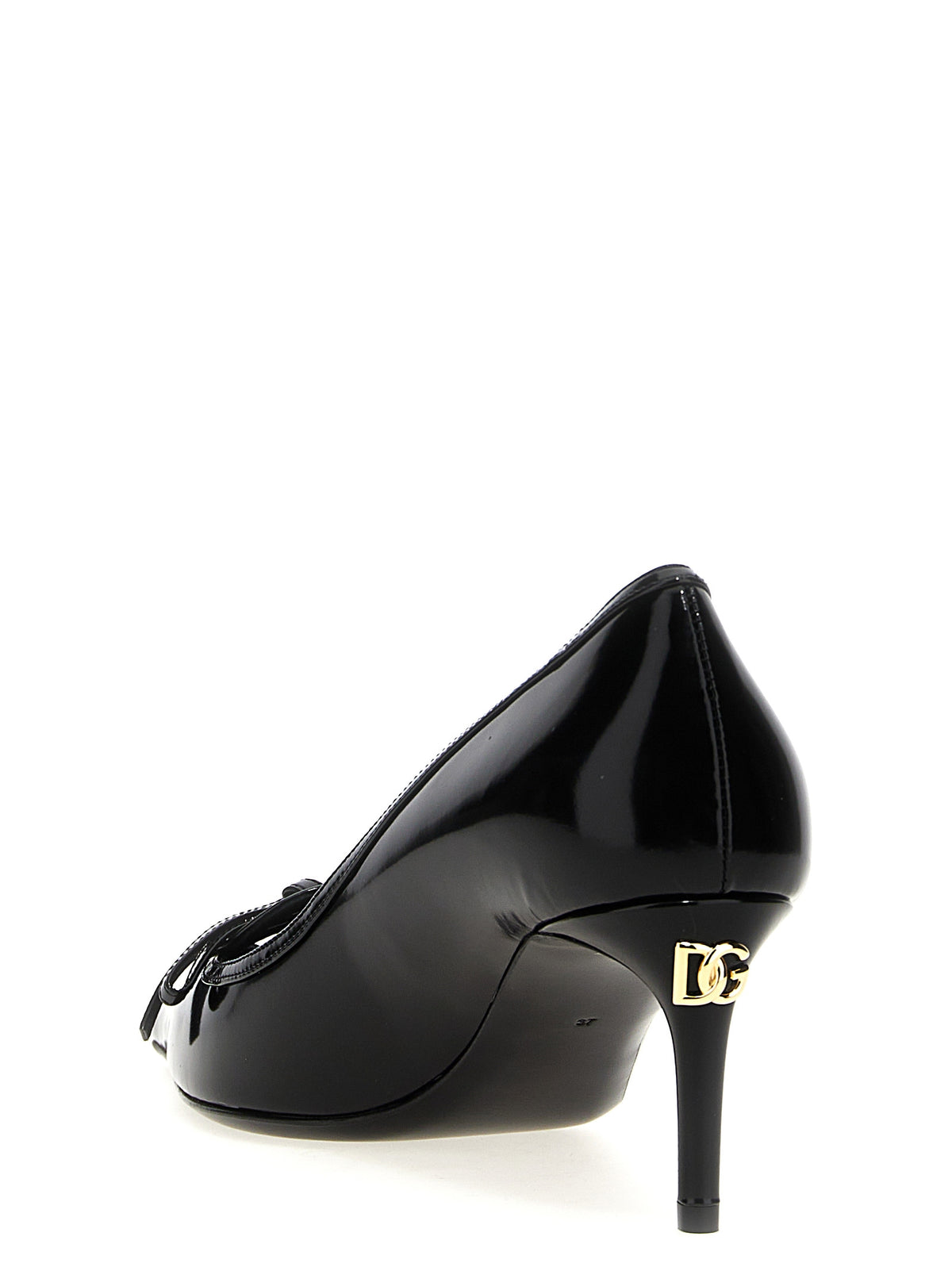 Dolce & Gabbana Black Calfskin Mid Heel Women's Pumps