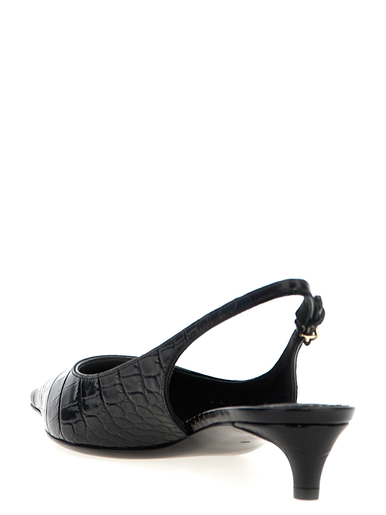 Dolce & Gabbana Black Calfskin Mid Heel Women's Pumps