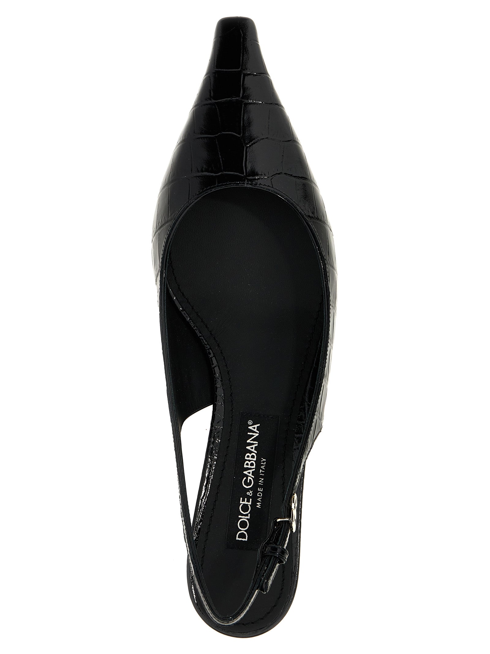 Dolce & Gabbana Black Calfskin Mid Heel Women's Pumps