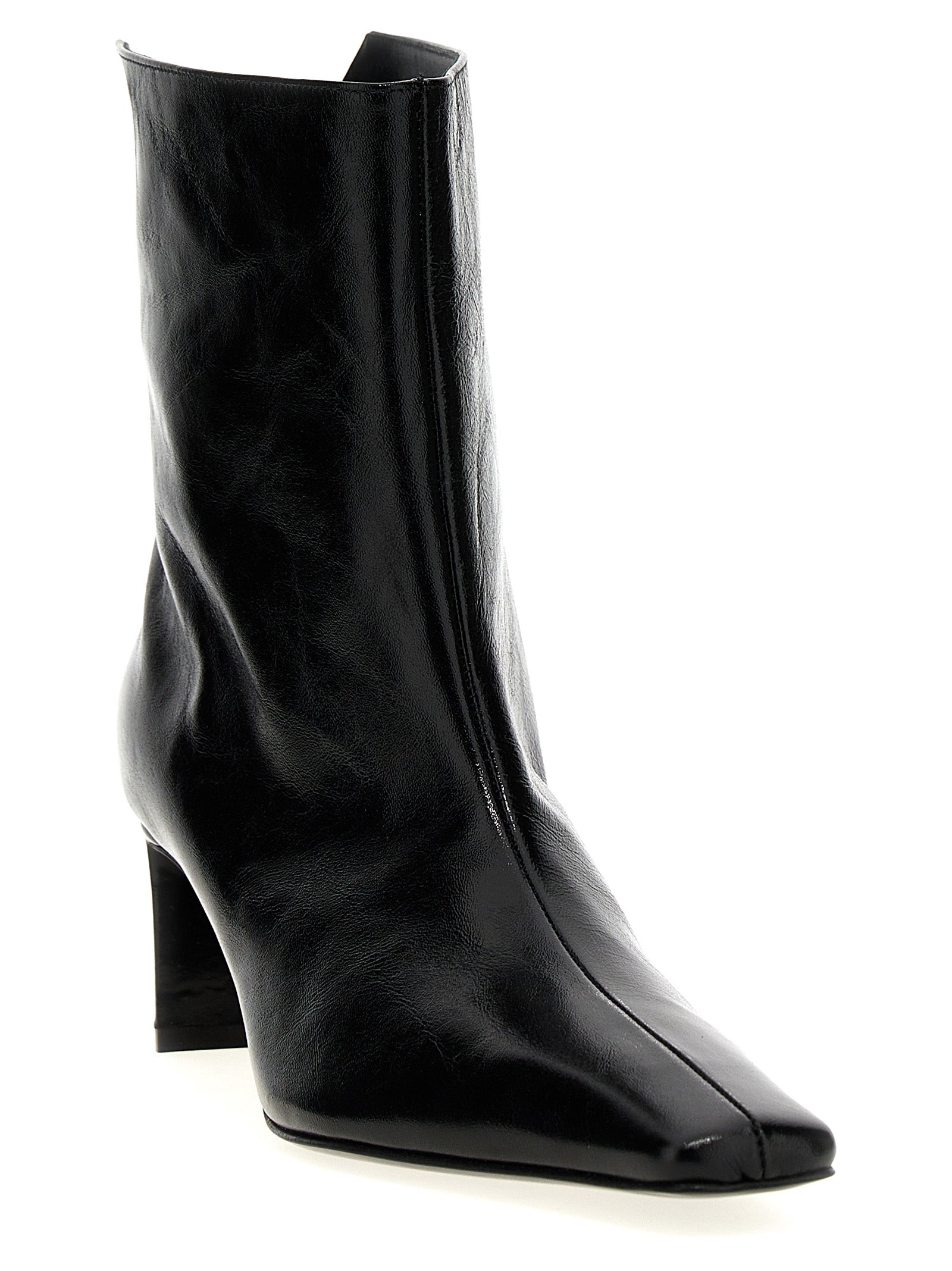 Khaite Black Calfskin Ankle Women's Boots