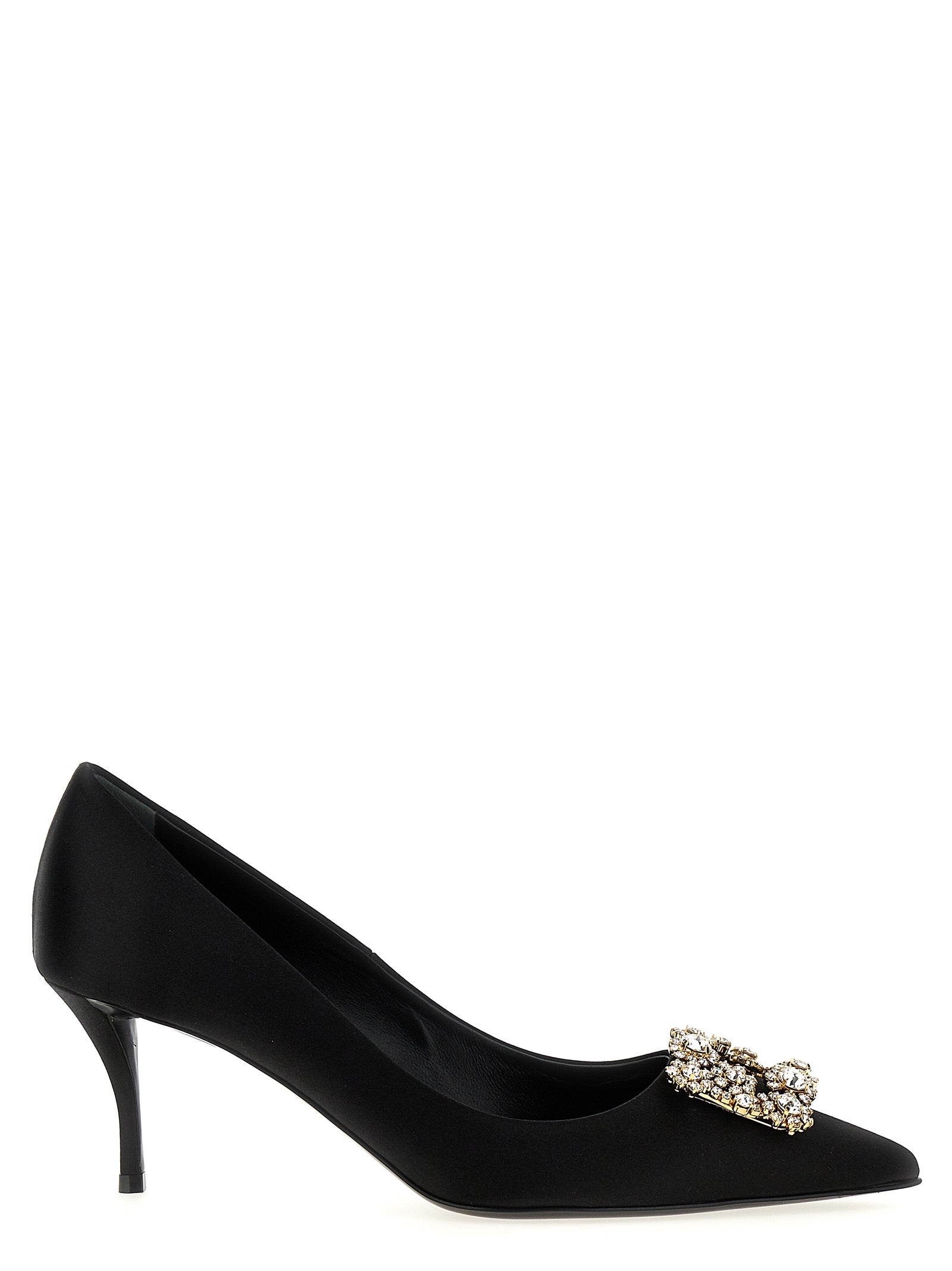 Roger Vivier Black Viscose Mid Heel Women's Pumps