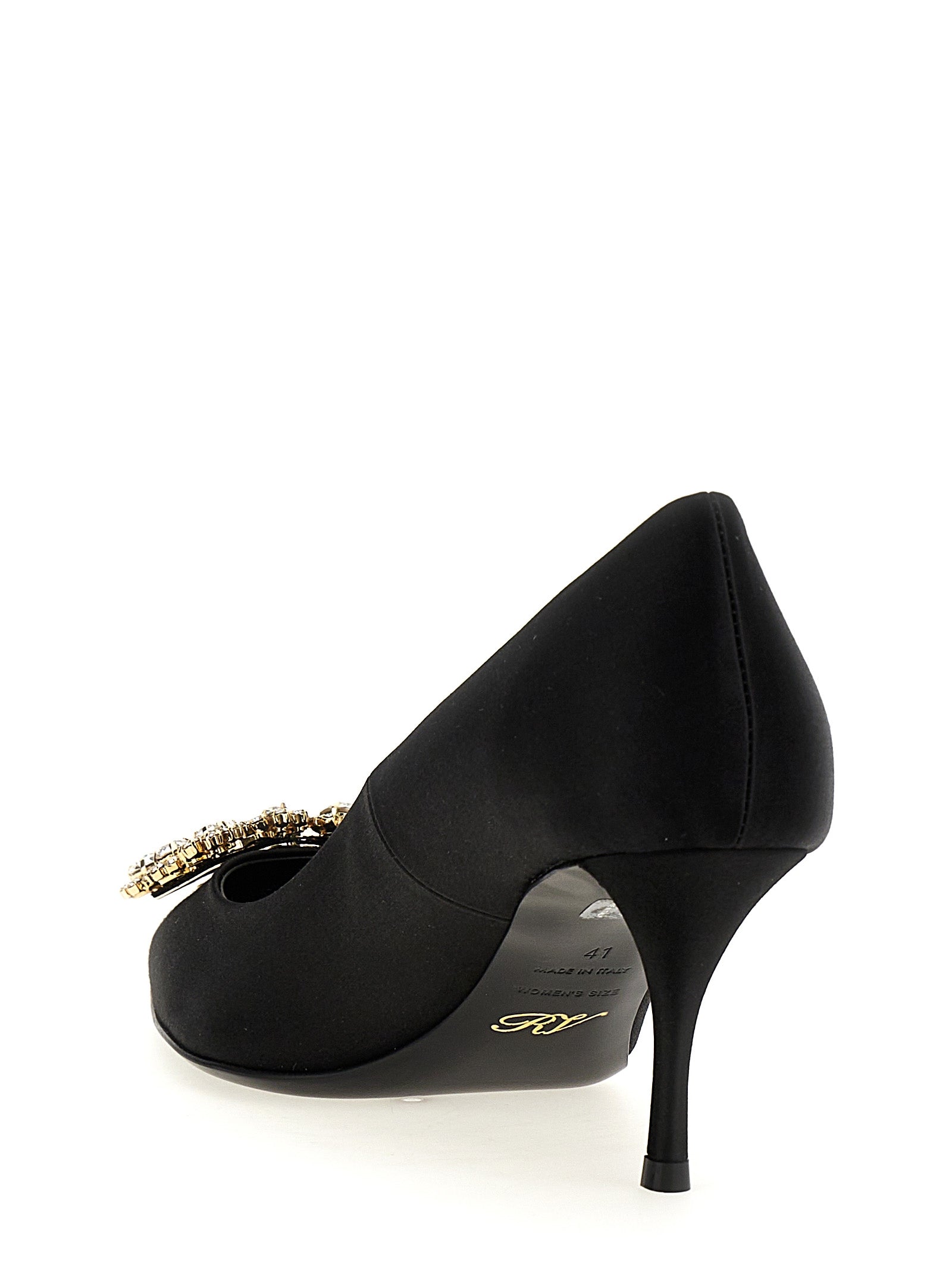 Roger Vivier Black Viscose Mid Heel Women's Pumps