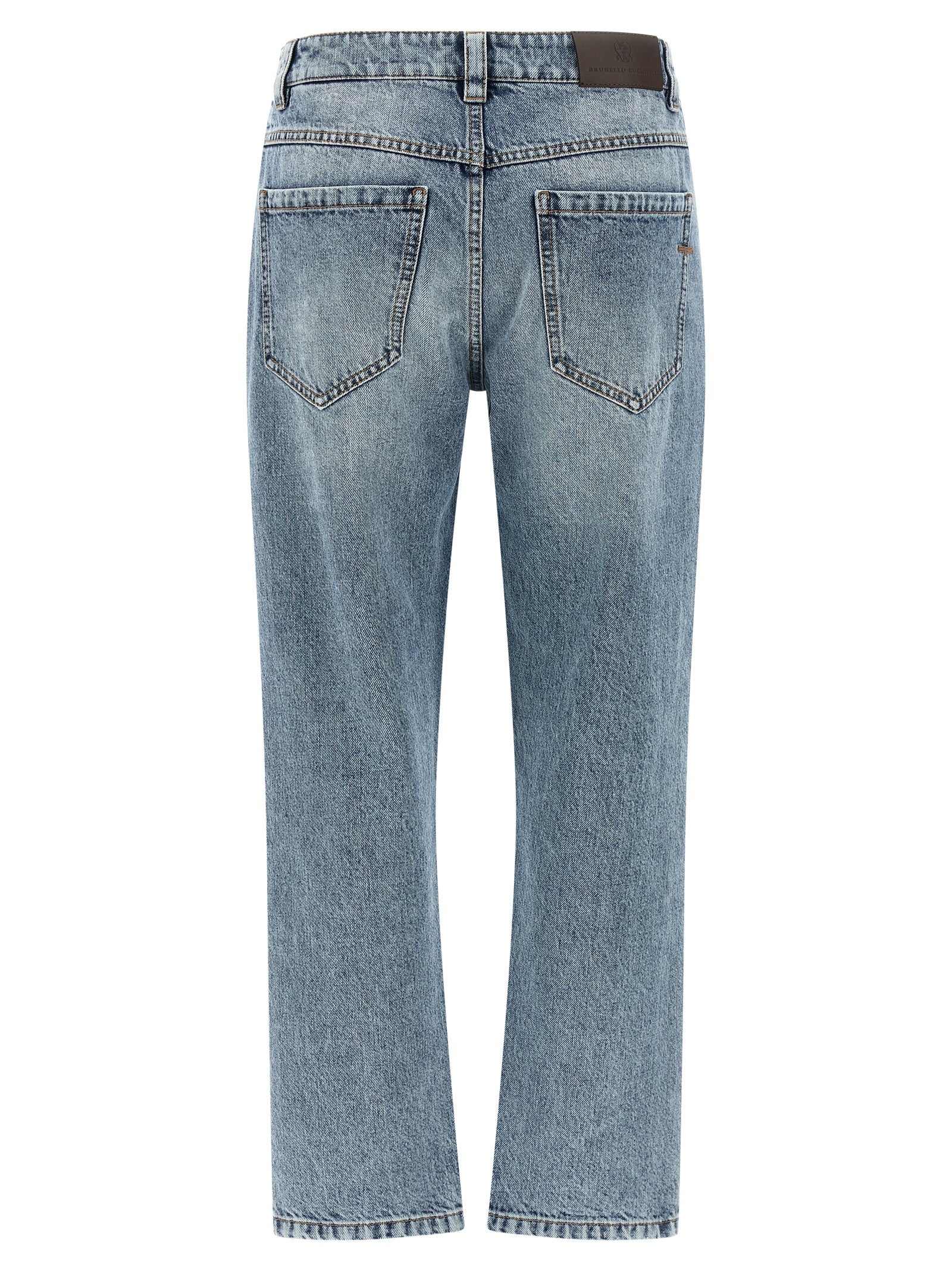 Brunello Cucinelli Blue Cotton Straight-Leg Women's Jeans