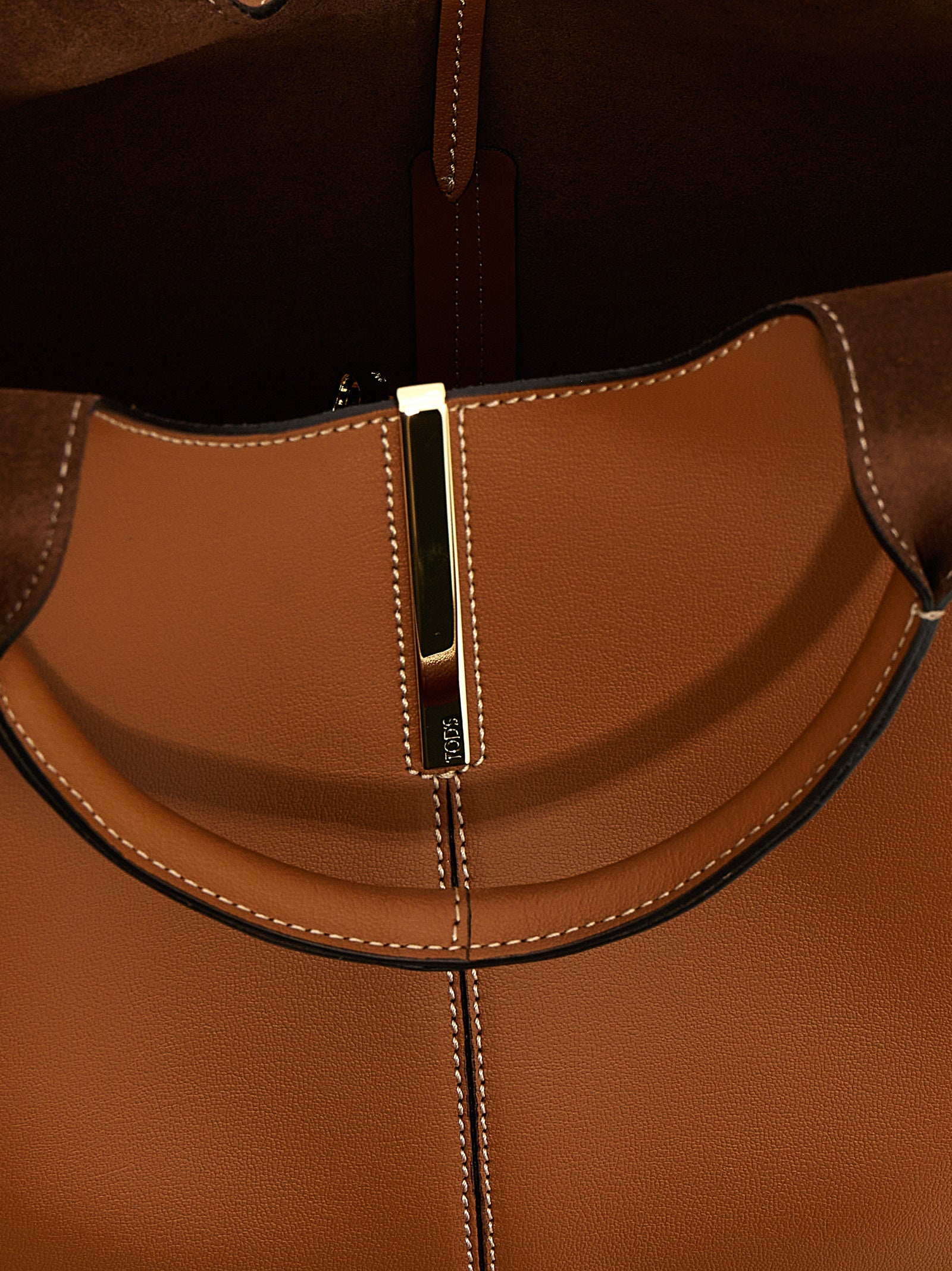 Tod's Brown Calfskin Tote Women's Bag