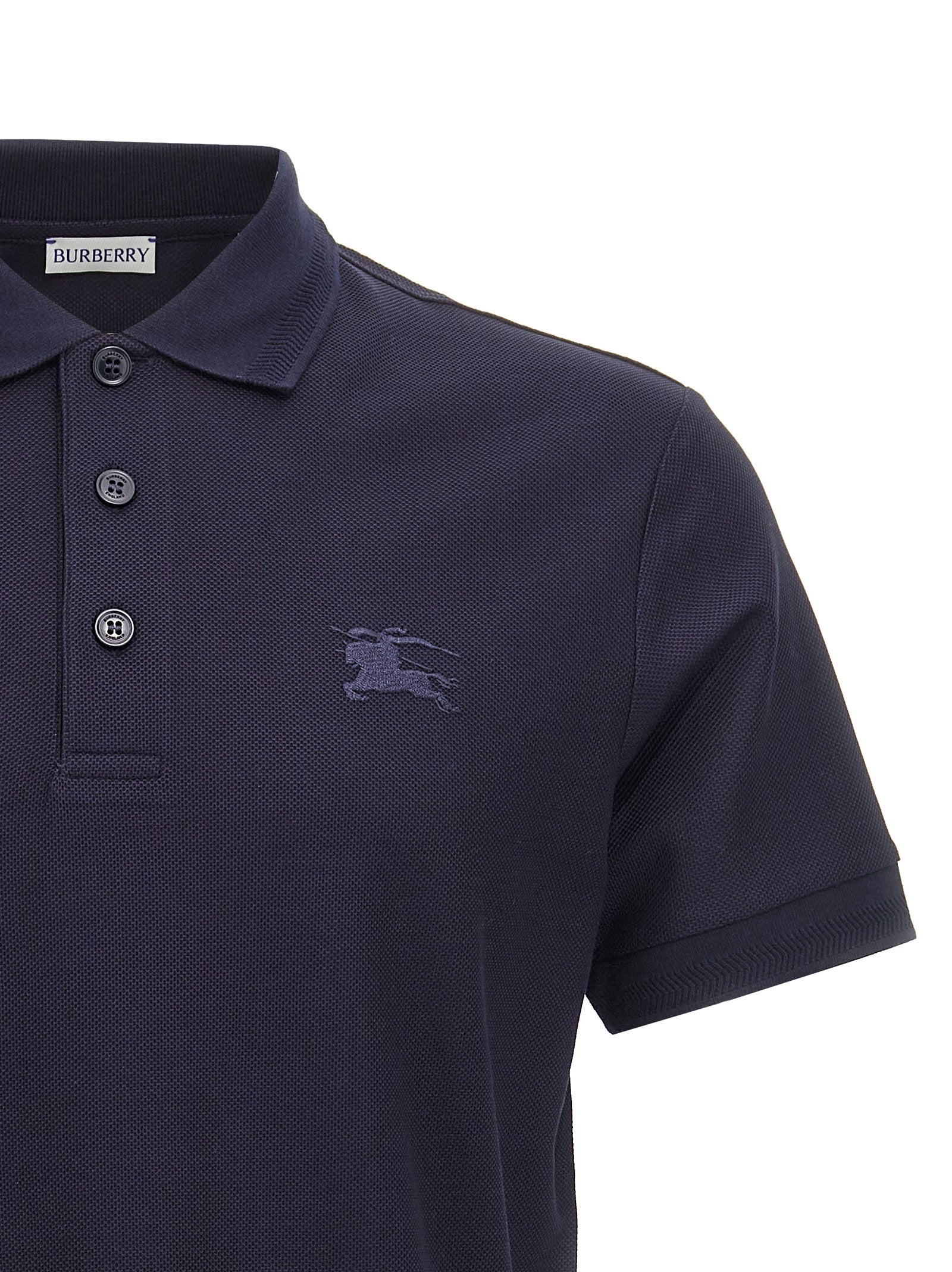 Burberry Blue Cotton Polo Men's Shirt