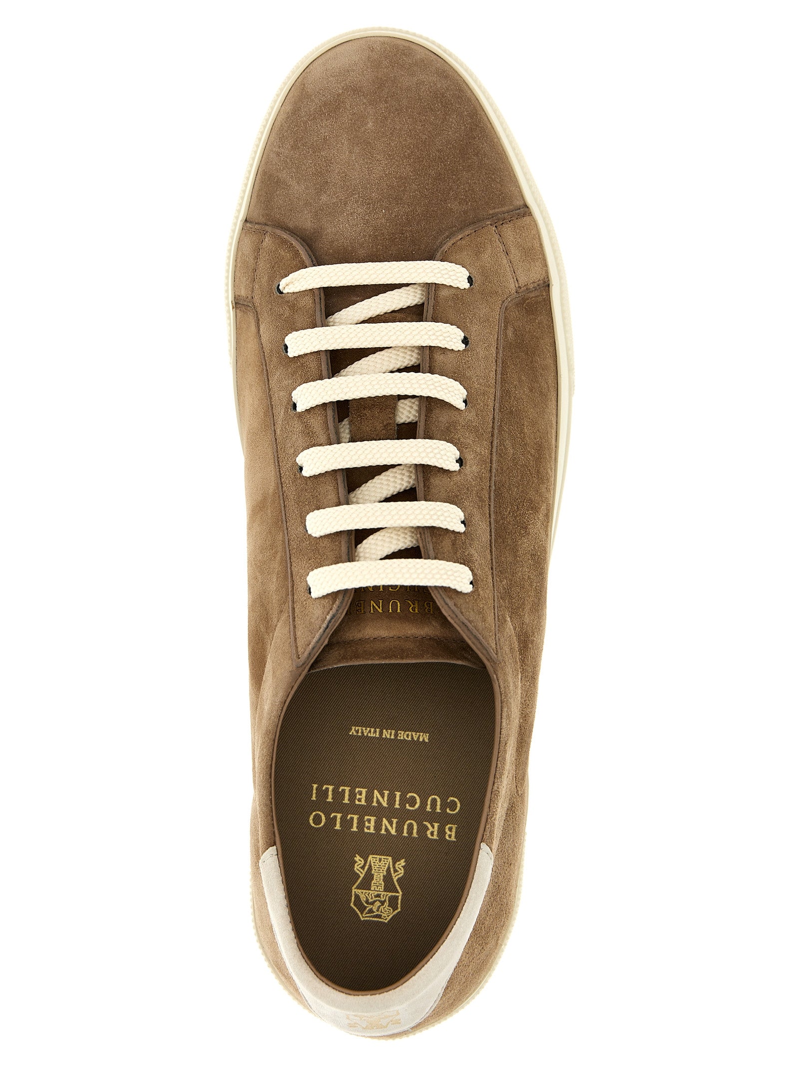 Brunello Cucinelli Beige Calfskin Low Top Men's Sneakers