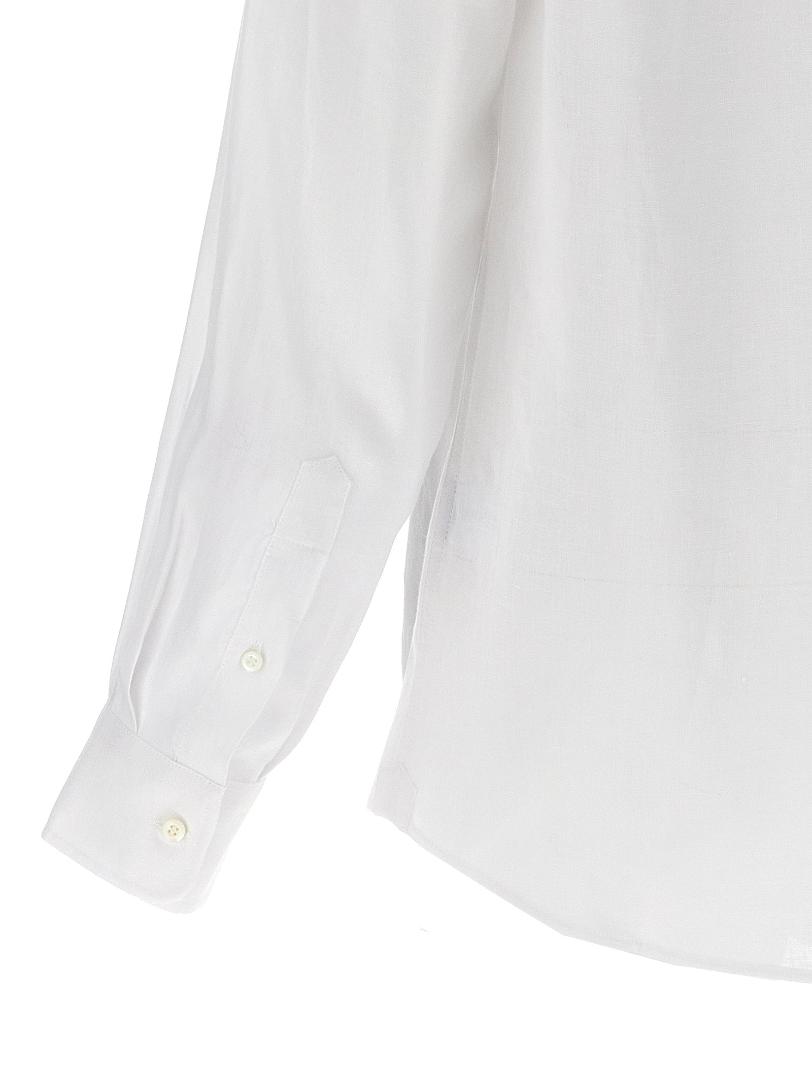 Brunello Cucinelli White Linen Men's Blouse