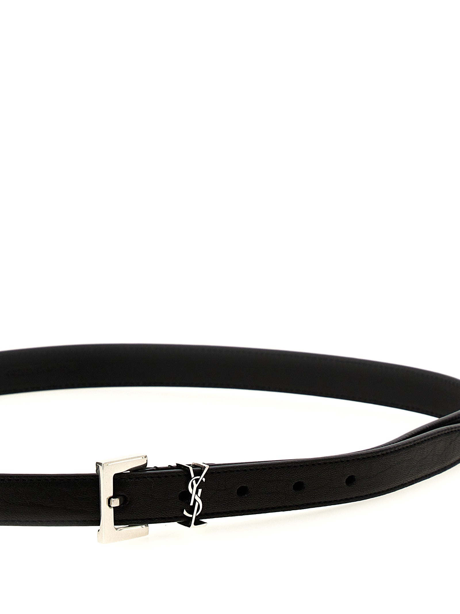 Saint Laurent Black Leather Regular Men's Belt