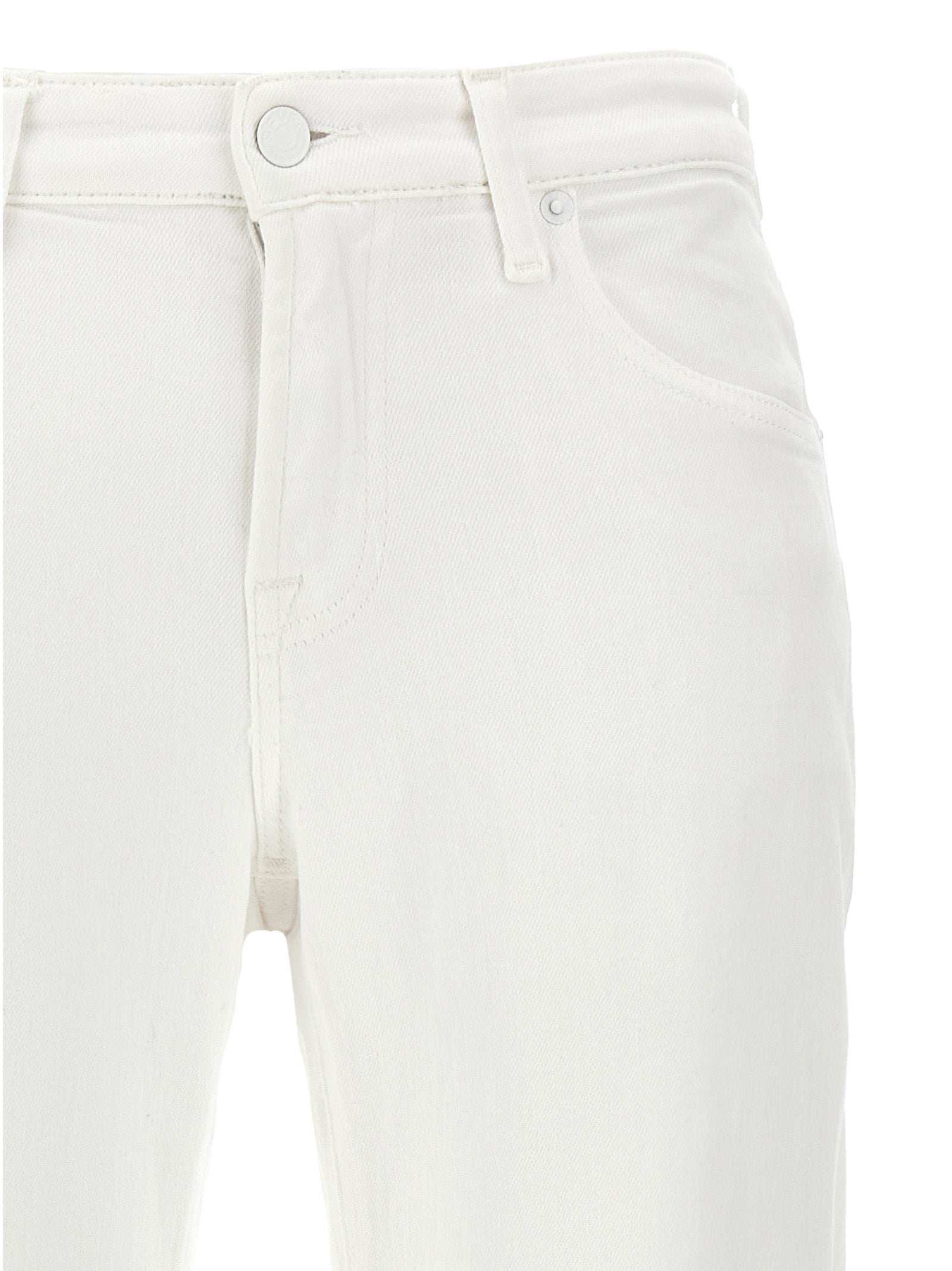 7 For All Mankind White Cotton High-Waisted Women's Jean