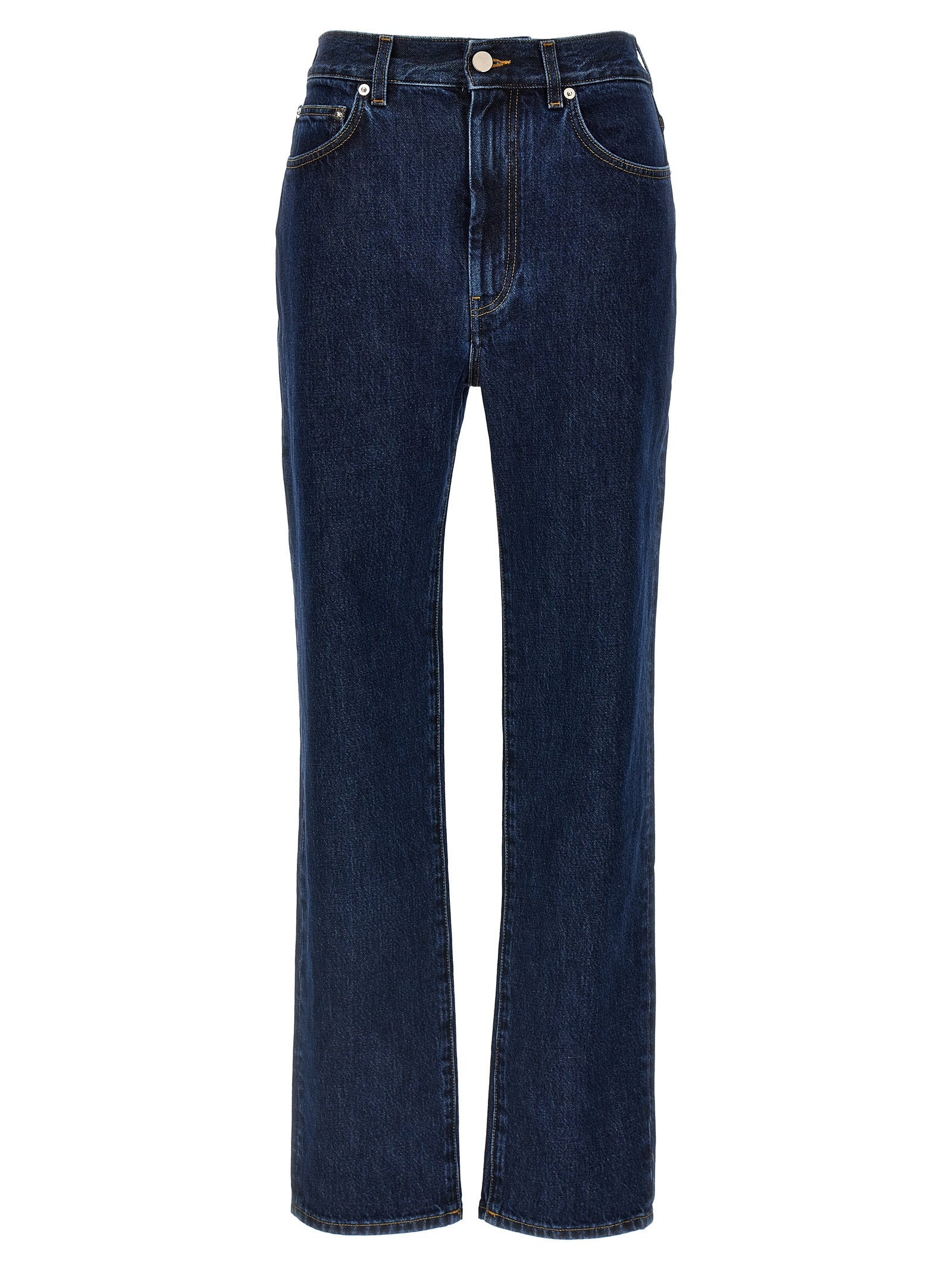 Loulou De Saison Blue Organic Cotton Straight-Leg Women's Jeans